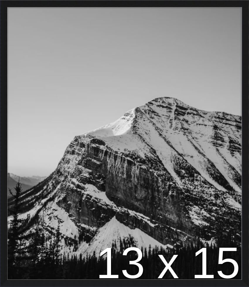 Frame It Easy 13 1/2 x 15 3/4 Satin Black Metal Frame (Ashford) 13.5x15.7 inches