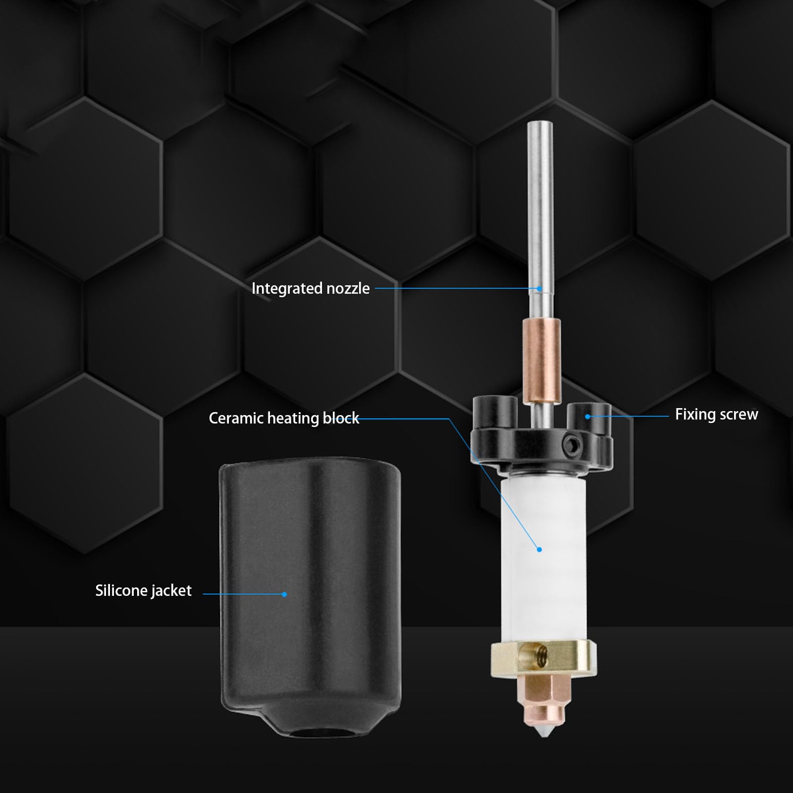 Keramikheizungsblock -Kit Alle Metall -Integrierten Düsenkit Schnellbaugruppe Hochgeschwindigkeitsdruck mit 0, 4 Mm 0, 6 Mm 0, 8 Düsen für K2 Plus 3D -Drucker