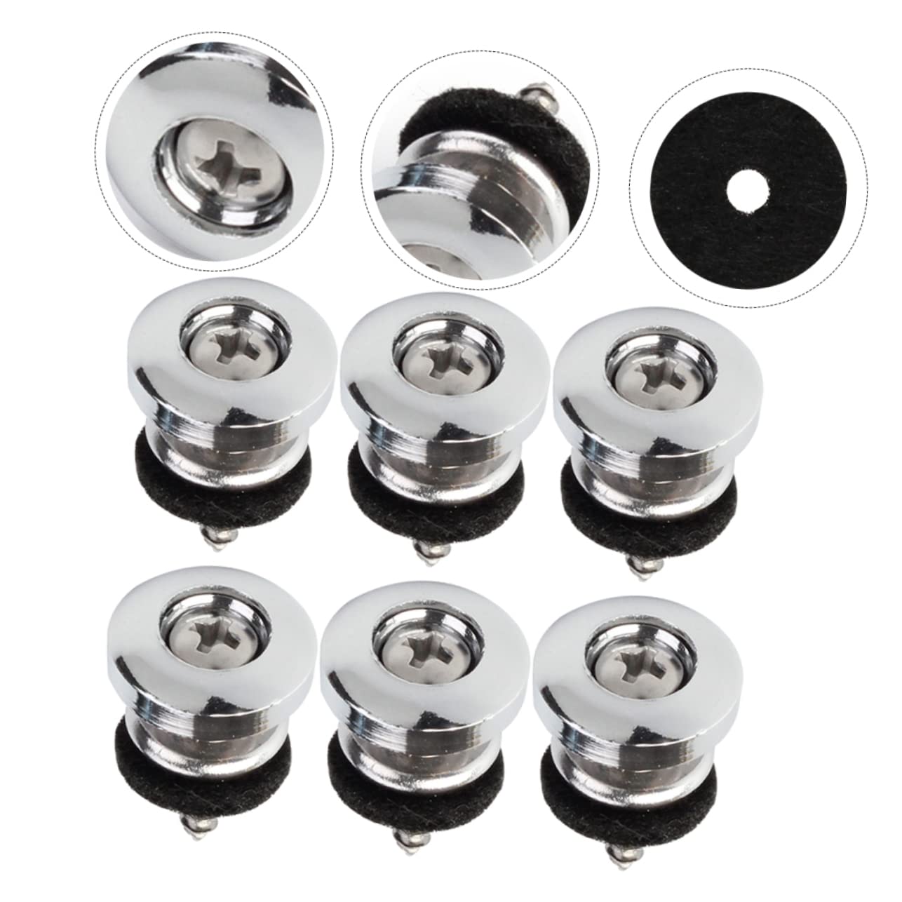 NULYLU 6pcs Guitar Strap Buttons Electric Guitar Lock Buckle Set Acoustic Bass Strap Locks Accessories
