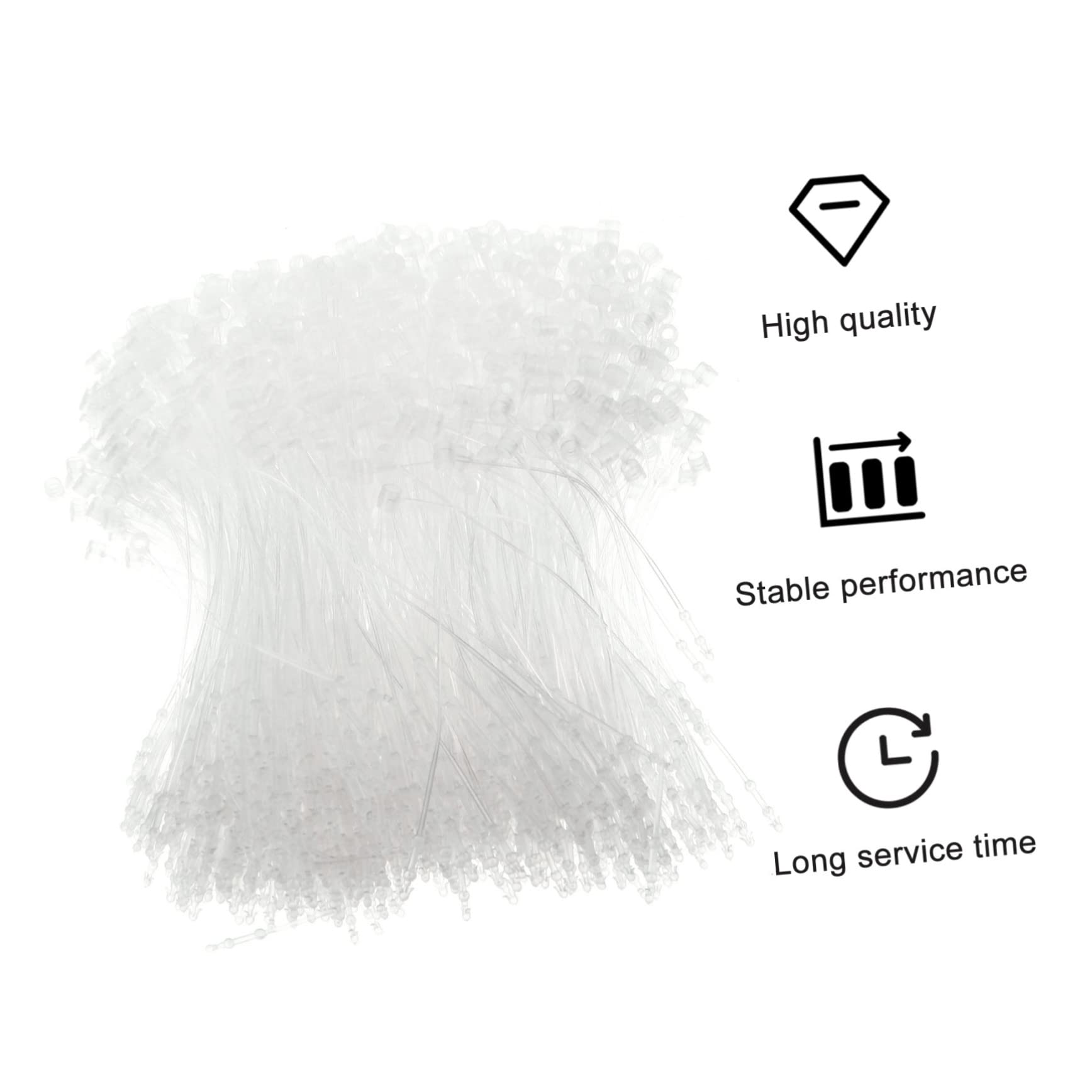 Lurrose 5000pcs Trademark Tag Line Clothes Pin Labels Cable Zip Ties Tag Snap Locks Lock Fastener Beaded Cable Ties Security Loop for Store Tag Snap Lock Tag Cord Plastic