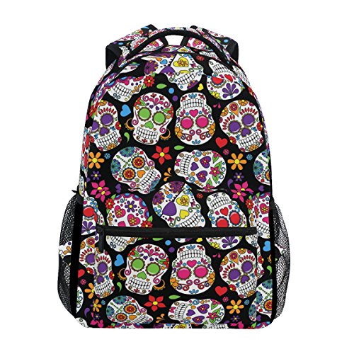 TIZORAX Day of the Dead Sugar Skull Mochila escolar