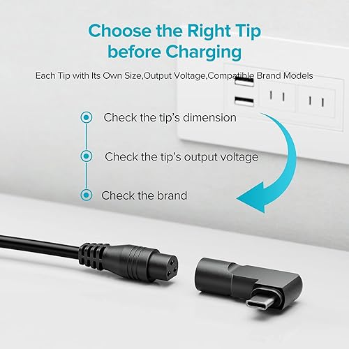 Miniatura 3 de Powseed Cargador universal para portátil de 90 W USB C para Lenovo MacBook HP Dell Asus Acer Toshiba Samsung Sony Gateway Chromebook 5 V 12 V 18.5 V