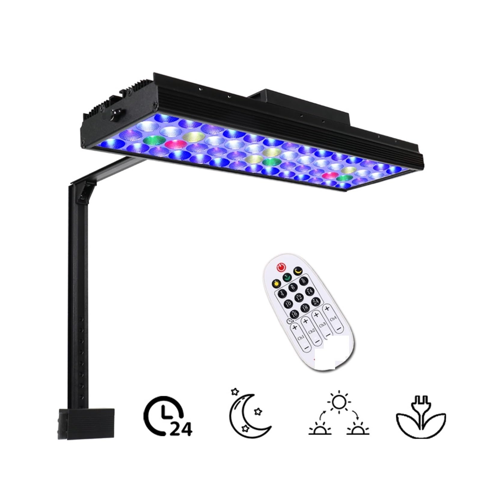 Aquariumlicht, Aquarium Aquarium Led Beleuchtung Dimmer Lampe Fisch Schüssel Aquarium Licht Marine Korallen Lichter Dimmbare Lampe Hohe Helligkeit(S40 with hang kit)
