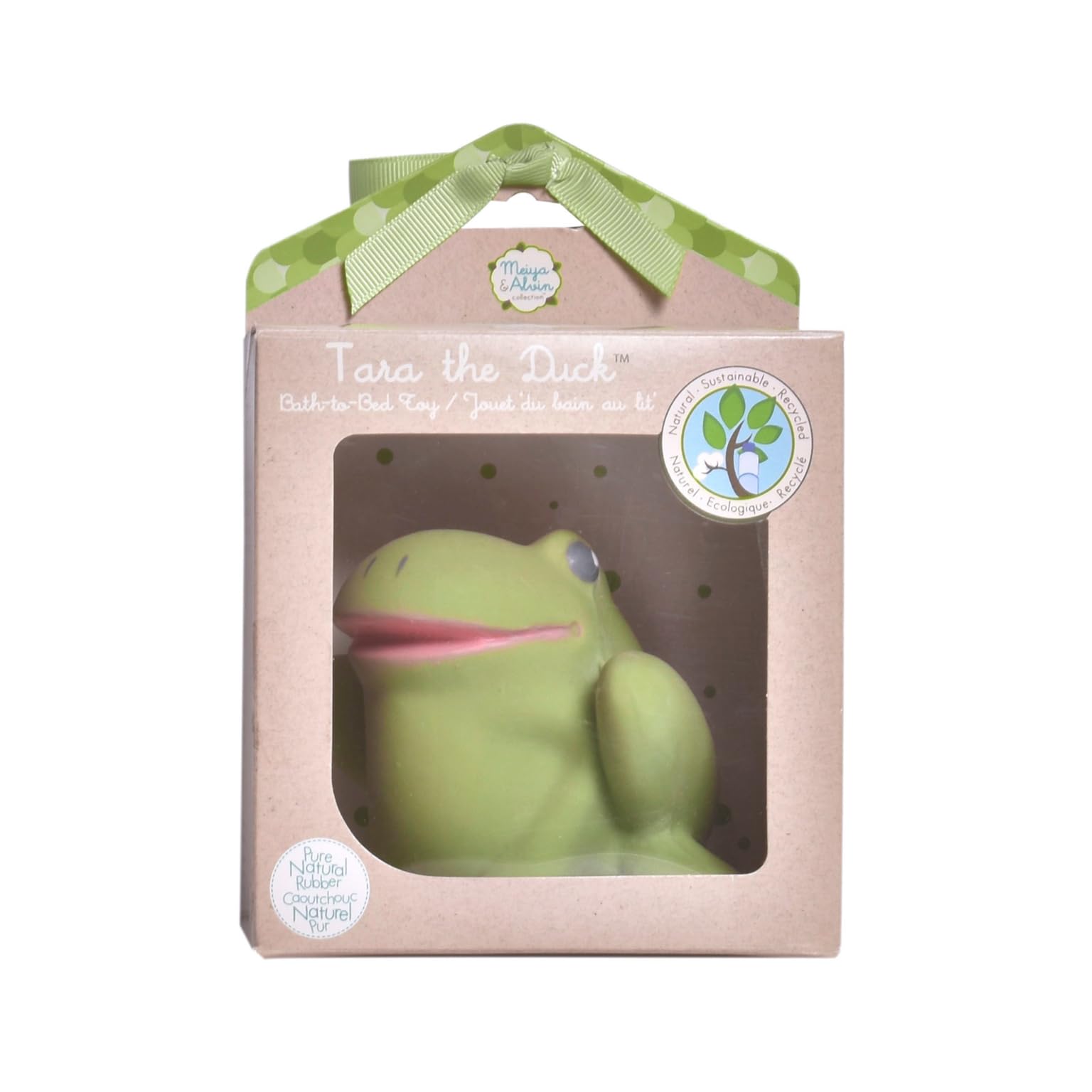 Gemba The Frog Organic Natural Rubber Teether, Rattle & Bath Toy