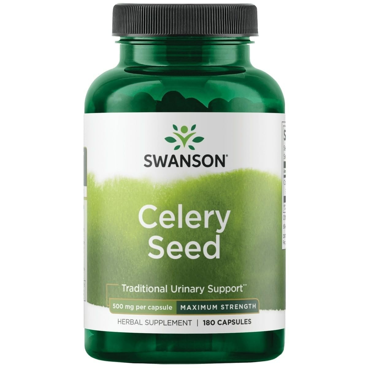 Swanson Celery Seed Maximum Strength, 500 mg, 180 Capsules, 1 Pack 180 Count (Pack of 1)