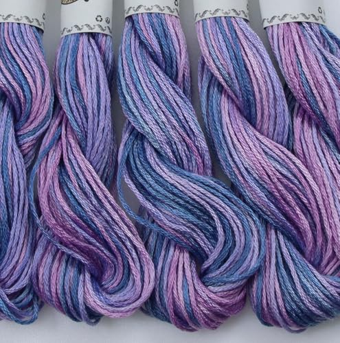 Image of KCS Big skeins of 25 Meters Size 25 Color Variegated Cross Stitch Stranded Threads,6 skeins,4215