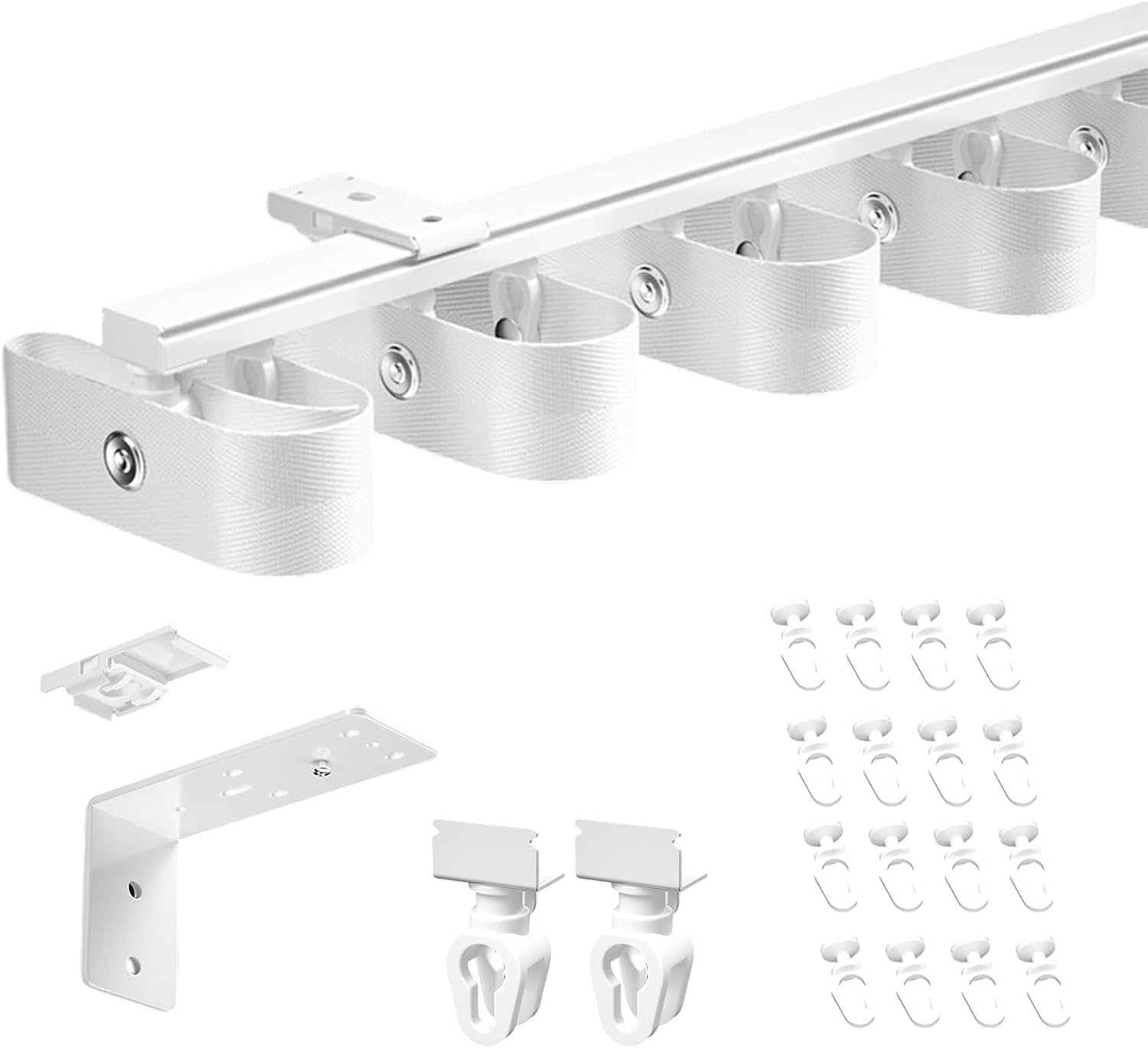 Aluminium Curtain Track,16.4FT (5m), Ceiling Mount Heavy Duty Curtain