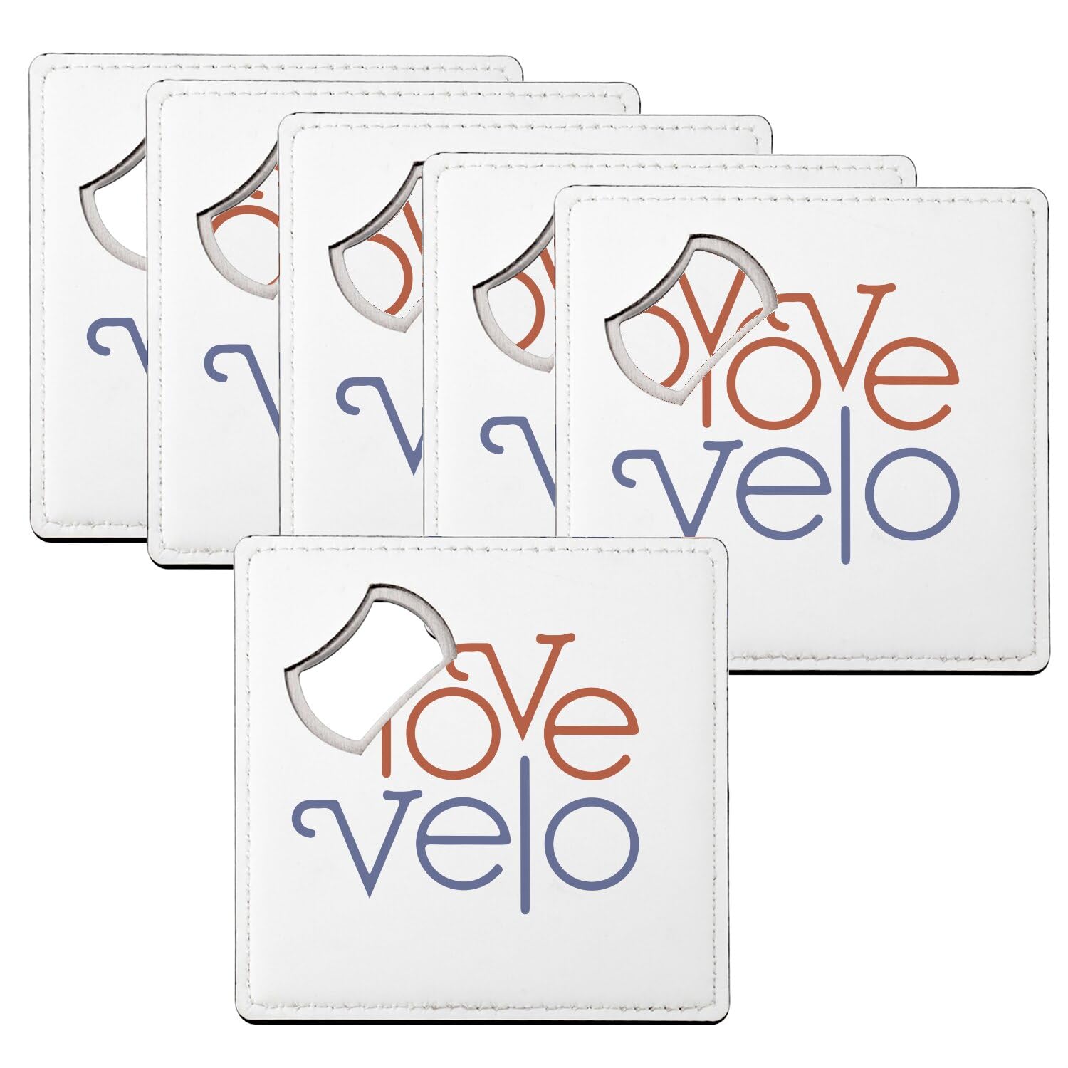 Sous-verre décapsuleur VTT rigide lot de 6 pièces carrées 92 mm de côté