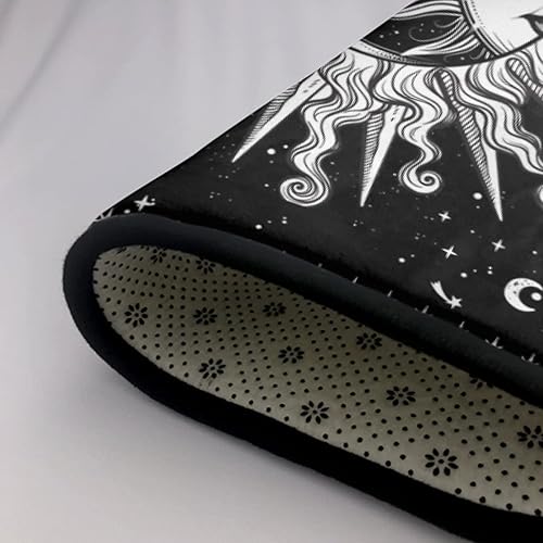 Miniatura 7 de Alfombra estética de sol y luna en blanco y negro con diseño místico de estrellas para interiores y exteriores, 60 x 39 pulgadas