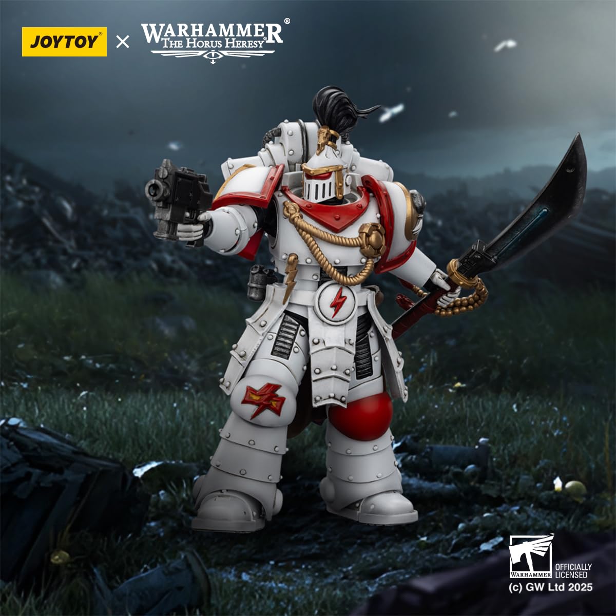 TOYVERSE JOYTOY 1/18 Figura de acción Warhammer The Horus Heresy, White Scars Legion Praetor, articulación móvil, Modelo de Personaje, 12,3 cm, 15 años y Mayores