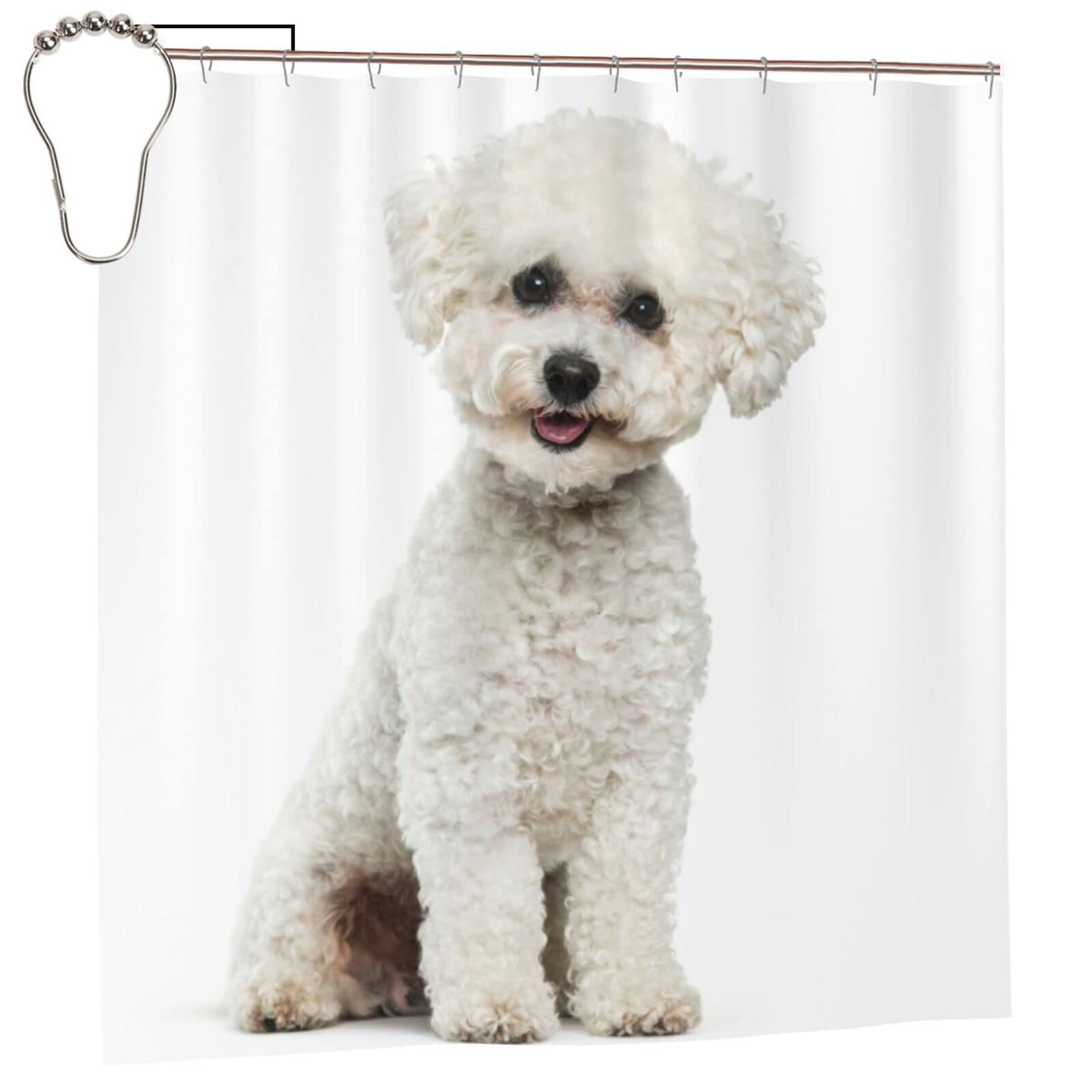Amazon｜ビションフリーゼ犬 ベーシック シャワーカーテン 183