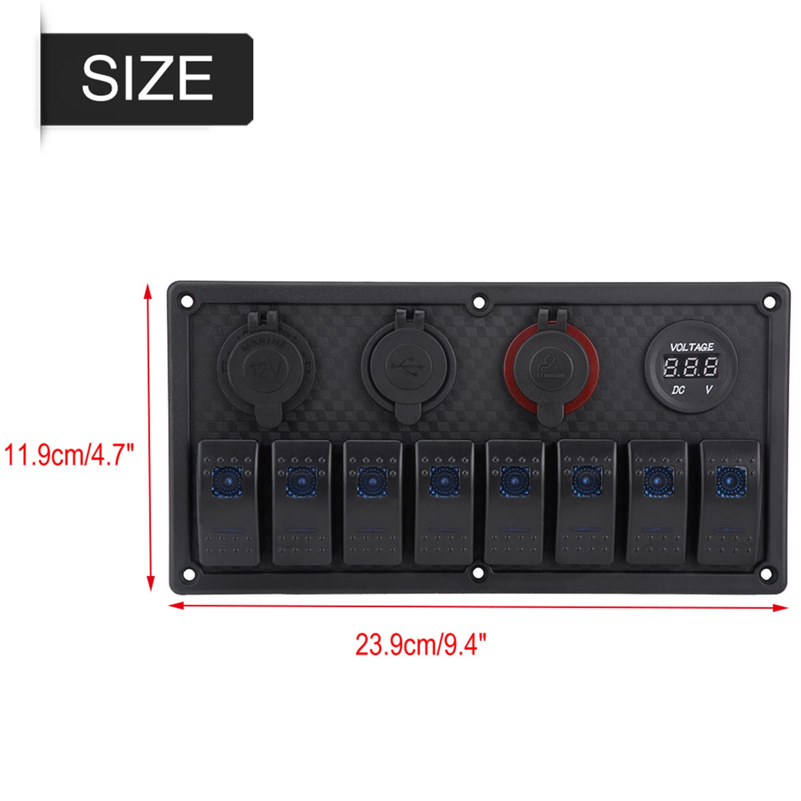Naroote Panel Przełączników Rocker 8 Gangów 12V 24V, Przełącznik
