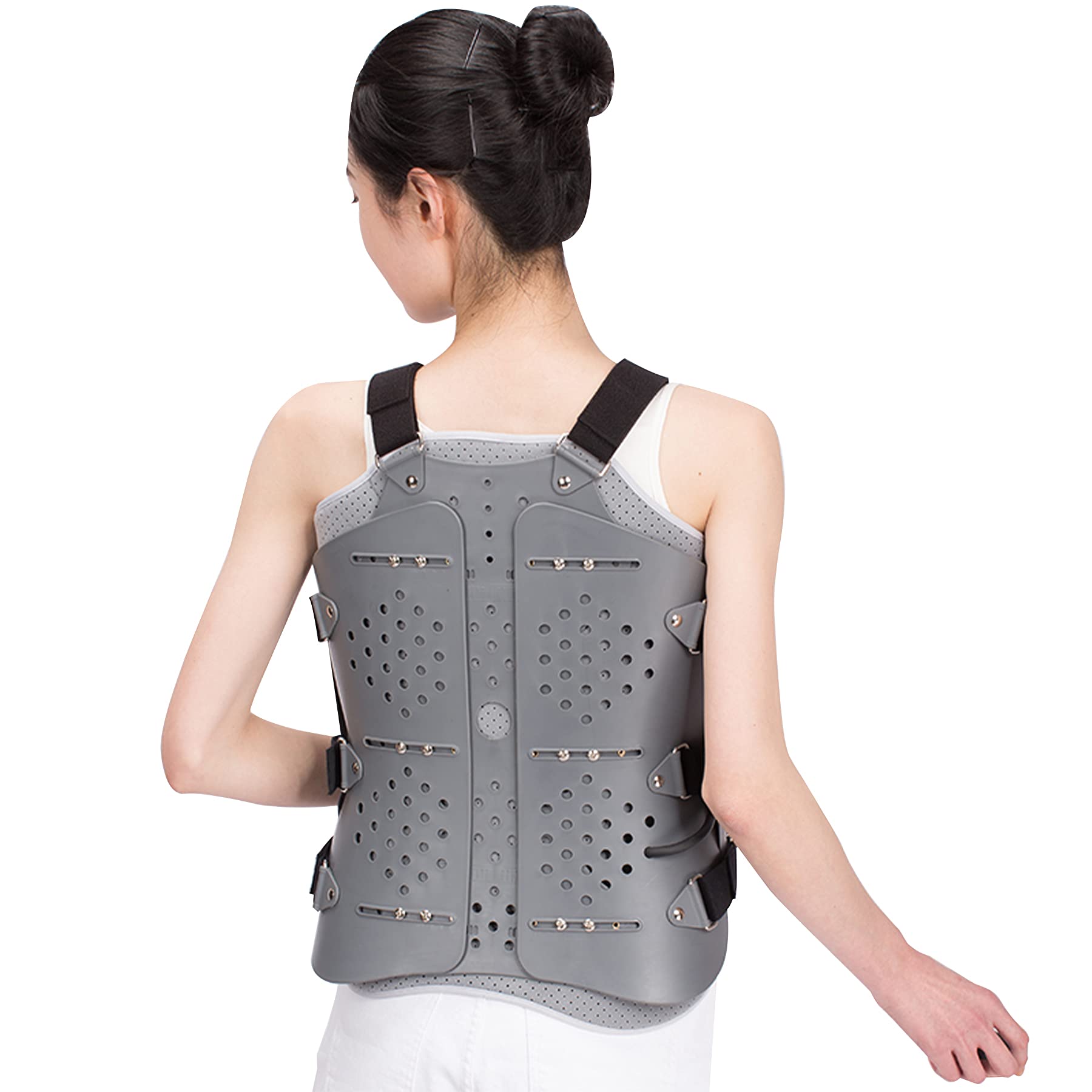 sdneNest Soporte torácico para espalda toracolumbar, soporte de espalda ajustable para descompresión lumbar, cinturón de soporte de hiperextensión, soporte de espalda para fractura por compresión