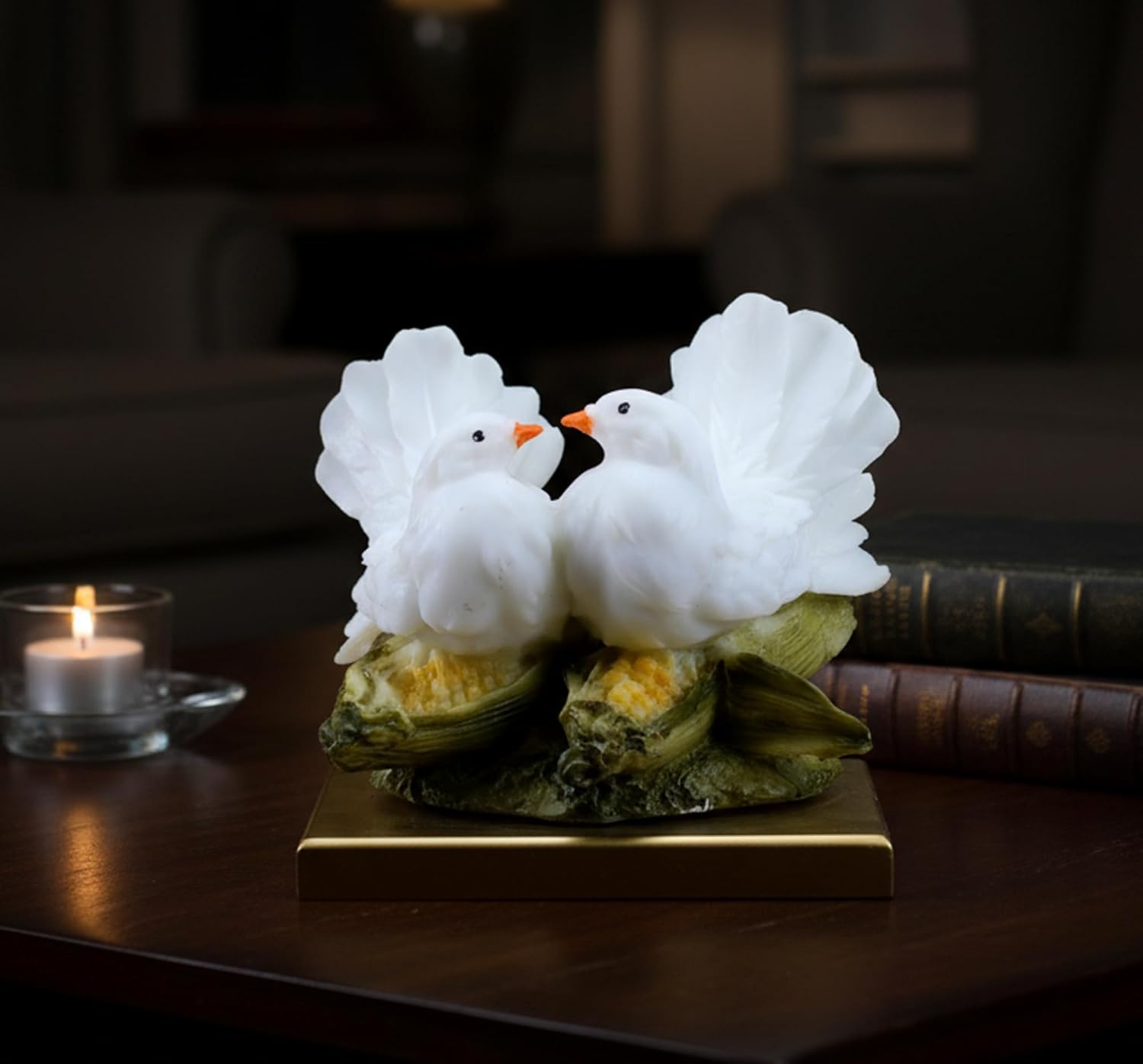 Color White eSplanade Love Birds Showpiece | Bird Statue Romantic Couple Gift Decorative Showpieces Items (White)