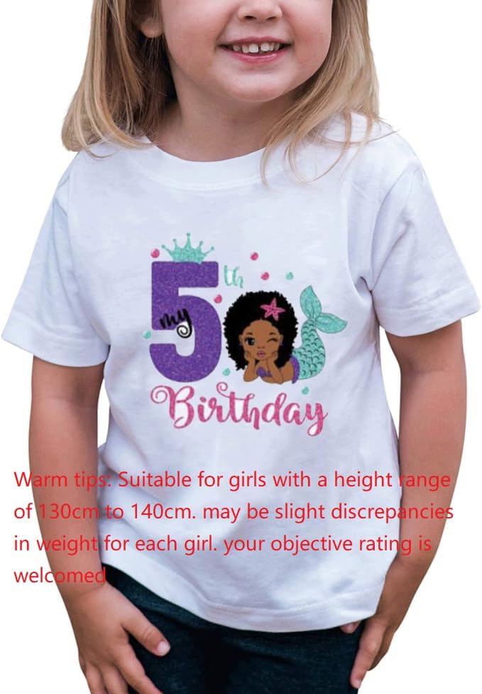 Mermaid 5 Yr B'day Shirt & Dress Decoration Kit - White2