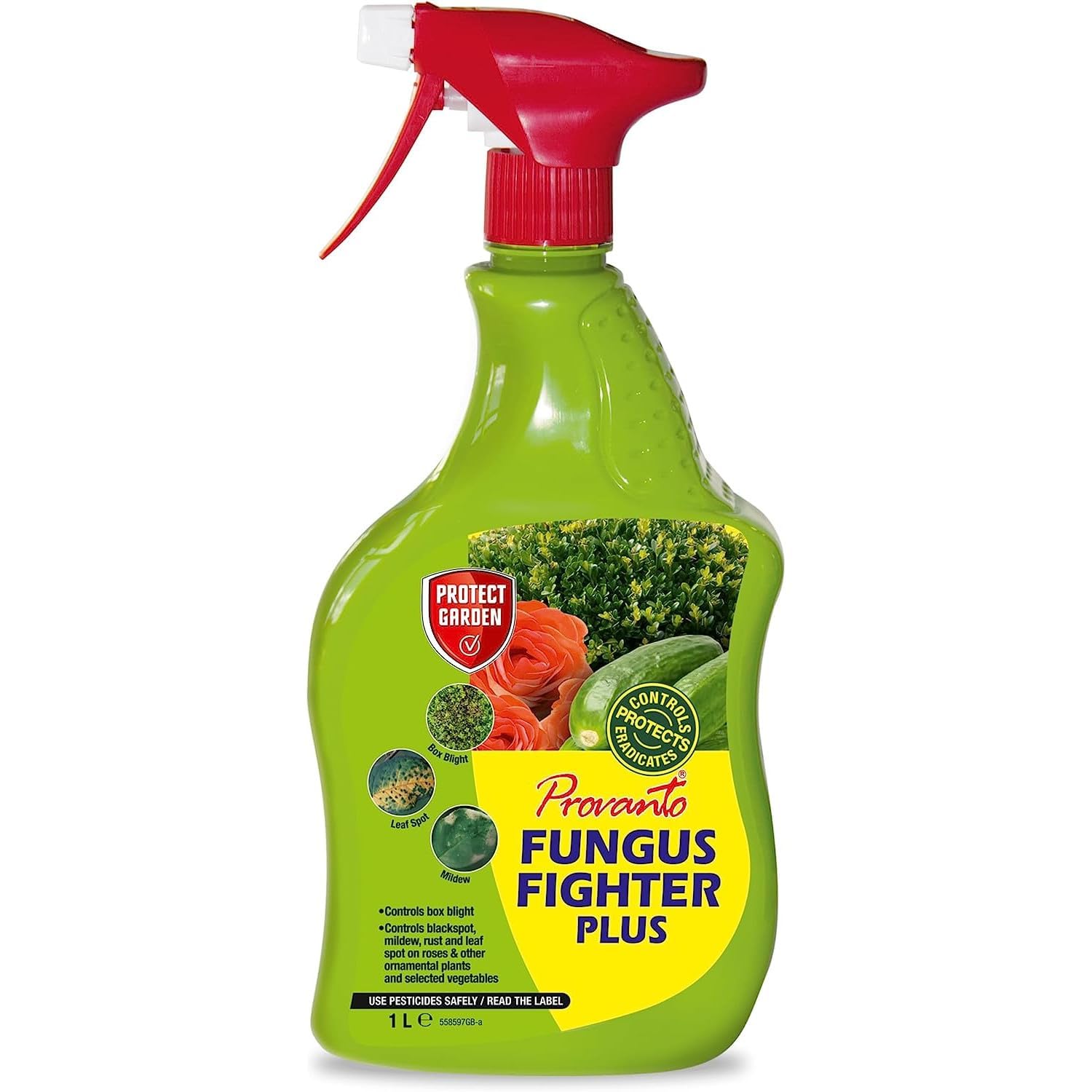 HOCHSTE® Provanto Fungus Fighter Plus, Ready to Use Spray, Systemic Fungicide for Blackspot, Powdery Mildew & Rust, Fast-Acting Curative & Protective Garden Treatment for Roses, 1L