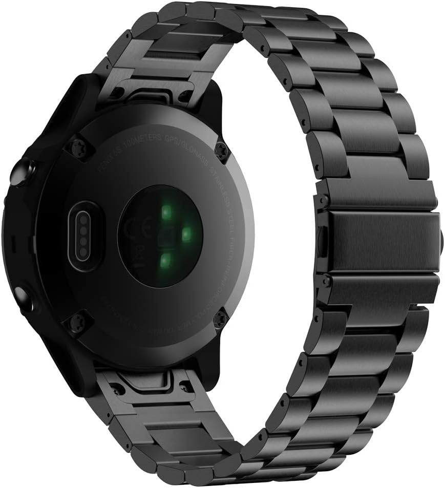MoKo Bracelet Compatible with Garmin Fenix 5 Quick, Stainless Steel Watch Band Replacement for Fenix 5/Fenix 5 Plus/Forerunner 935(Not Compatible with Fenix 5X/5S)