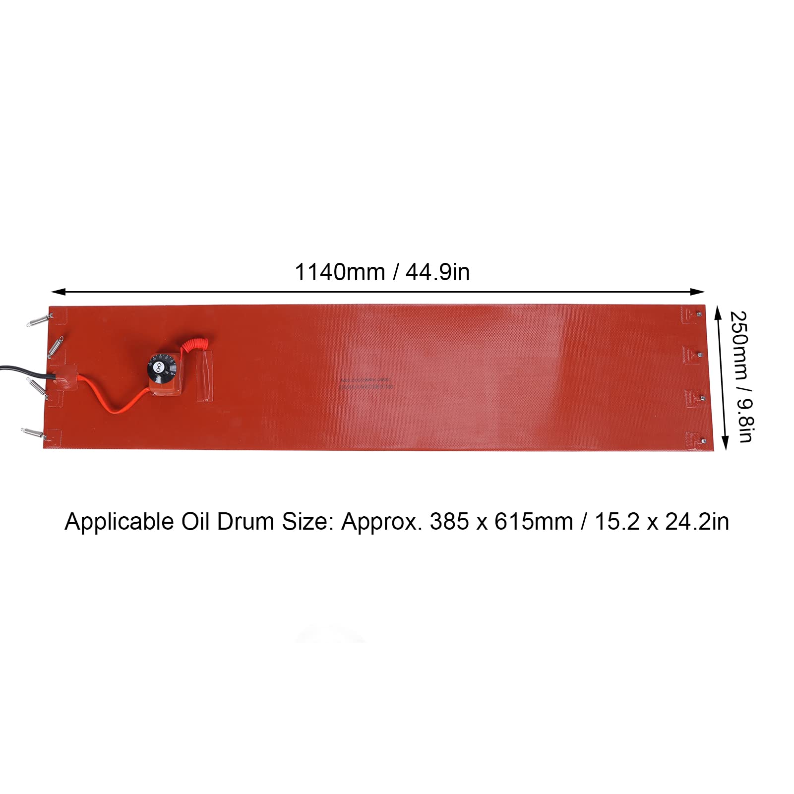 Wakects Heizgürtel für Fässer, 1200 W, 220 V, Heizung für Öltrommel mit Thermostat 30-150 ℃ Silikon-Heizgürtel der Öltrommel 60 L