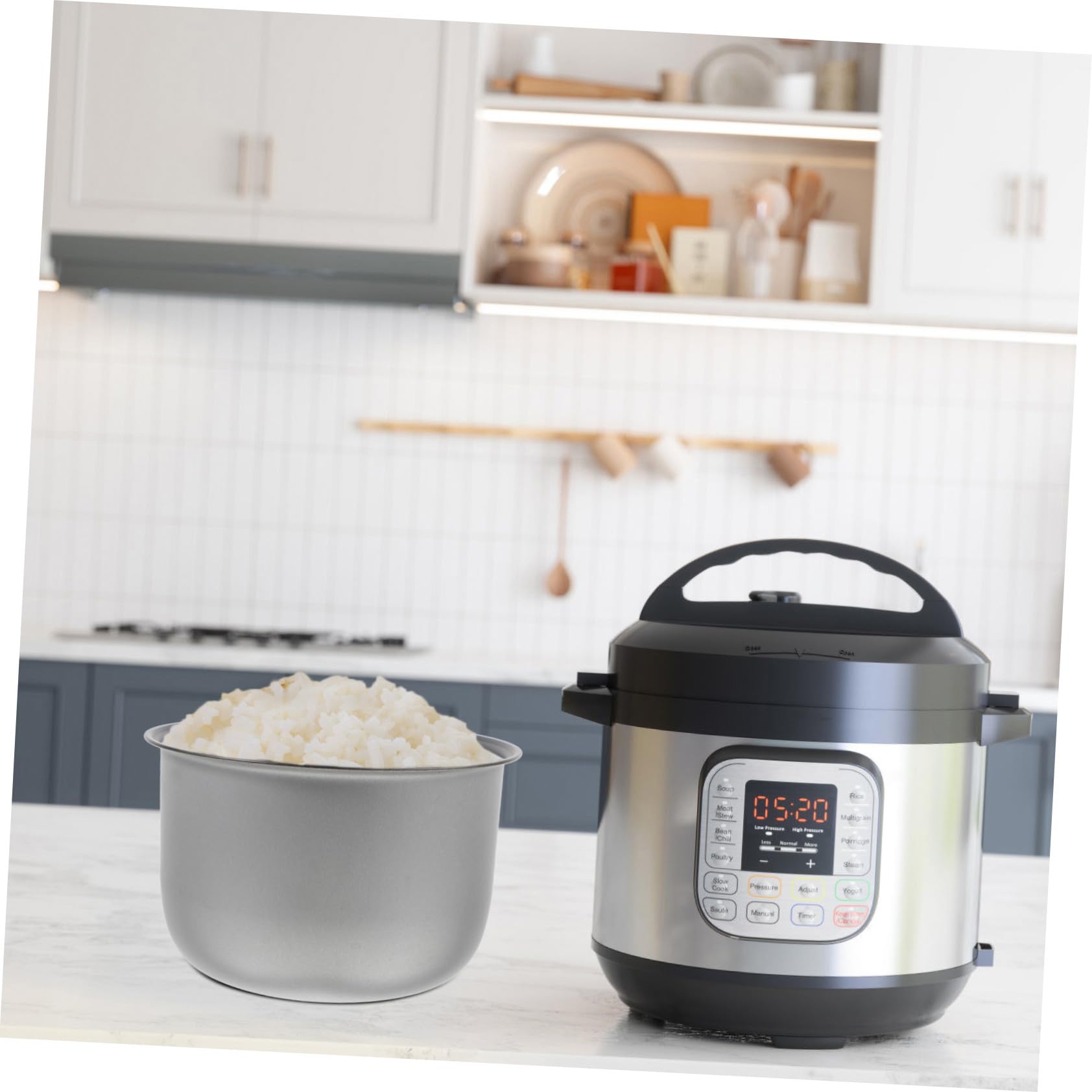 Pentola Interna Antiaderente da 5L per Cuociriso Elettrico Accessorio di Ricambio Rivestimento Stampo per Dolci Design Bilancia Adatta per Cucinare Zuppe e Torte