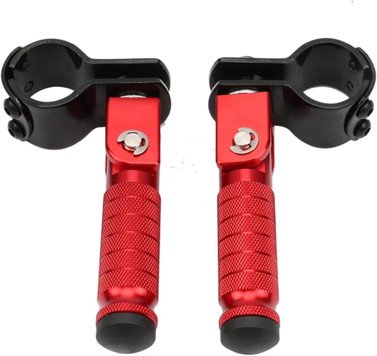 1 Pair Foldable Foot Pegs Pedals for Scooters Motorcycles Foot Rest(Black)