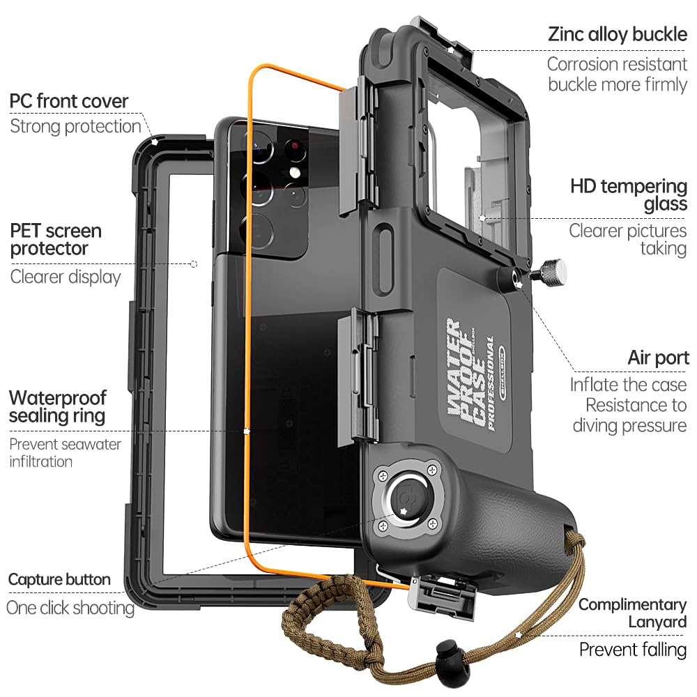 Wasserdichte Handyhülle 7.0 Zoll Unterwasser Wasserfeste Handy Wasserschutzhülle Handytasche, Wasserdicht Schwimmen Baden für iPhone 17 Pro 17 Air 17 Pro Max 16e 16 Pro 16 15 14 13 Pro Max 15 14 Plus