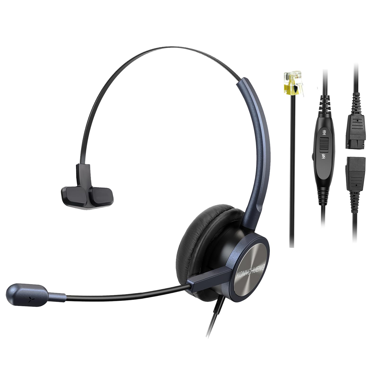 KONNCHUENG Phone Headset with Microphone Noise Cancelling, Corded RJ9 Telephone Headset with Volume Control for Cisco 8841, 8845, 8851, 8865, 7821, 7861, 7975G, 7985G, 8811, 8851, 8861, 9951 etc