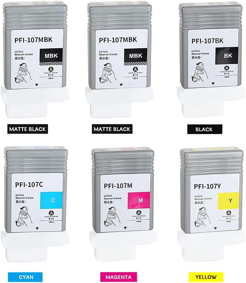 Canon PFI-107 Matte Tintenpatrone Schwarz, 130 Ml Tintenbehälter
