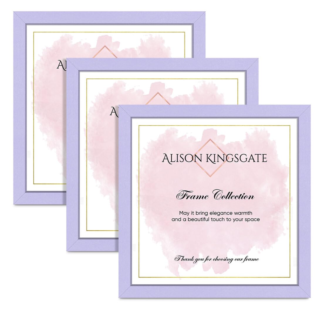Alison Kingsgate 22X22IN Purple Modern Photo Frames Pack of 3 - Engineered Wood Picture Frame with Perspex Front - Ideal for Certificates - Wall Mount or Tabletop - Multiple Sizes & Colors — image 1