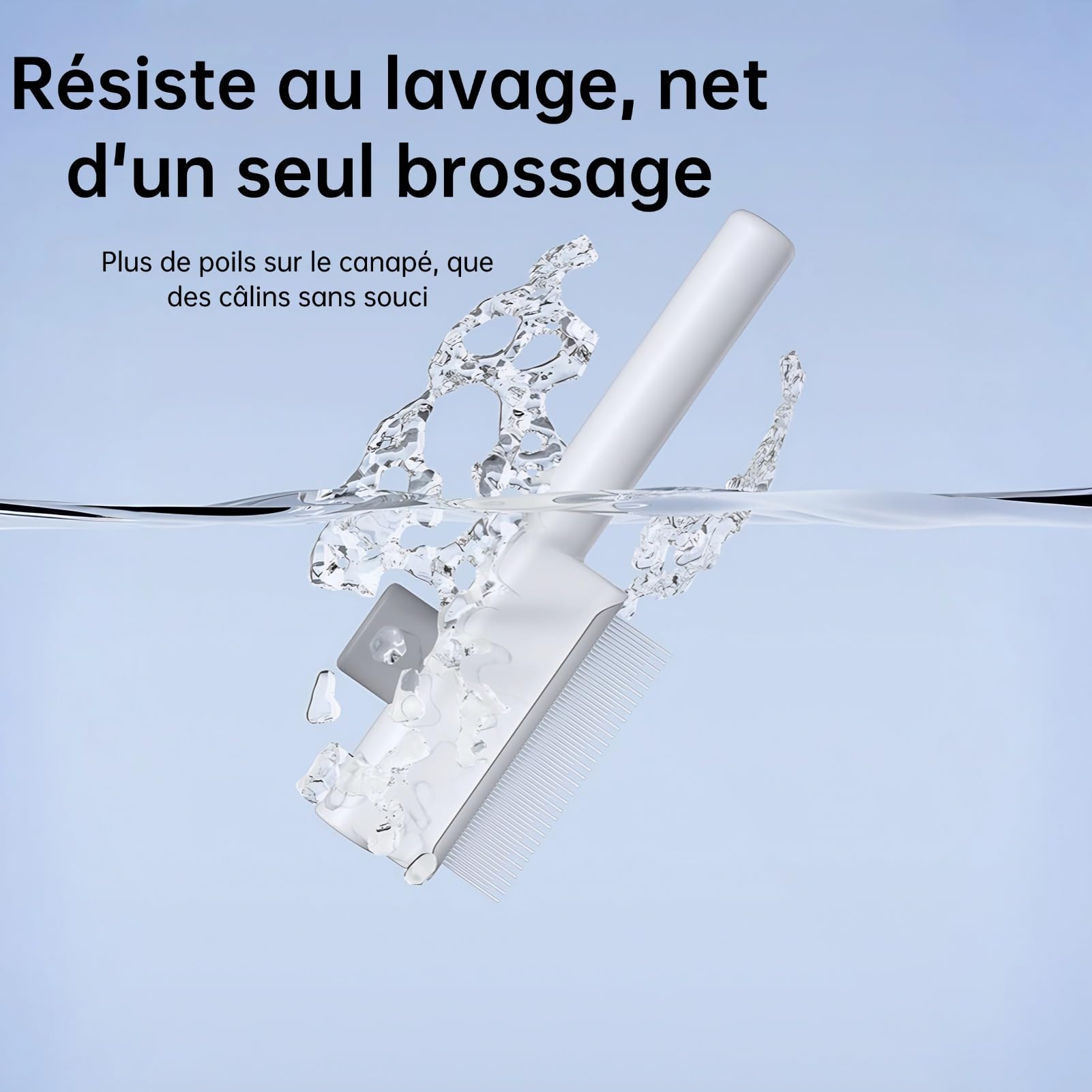 Brosse anti-poils automatique pour animaux, brosse universelle pour chats et chiens, désheddante puissante pour éliminer les poils morts, lot de 2 (blanc et vert)