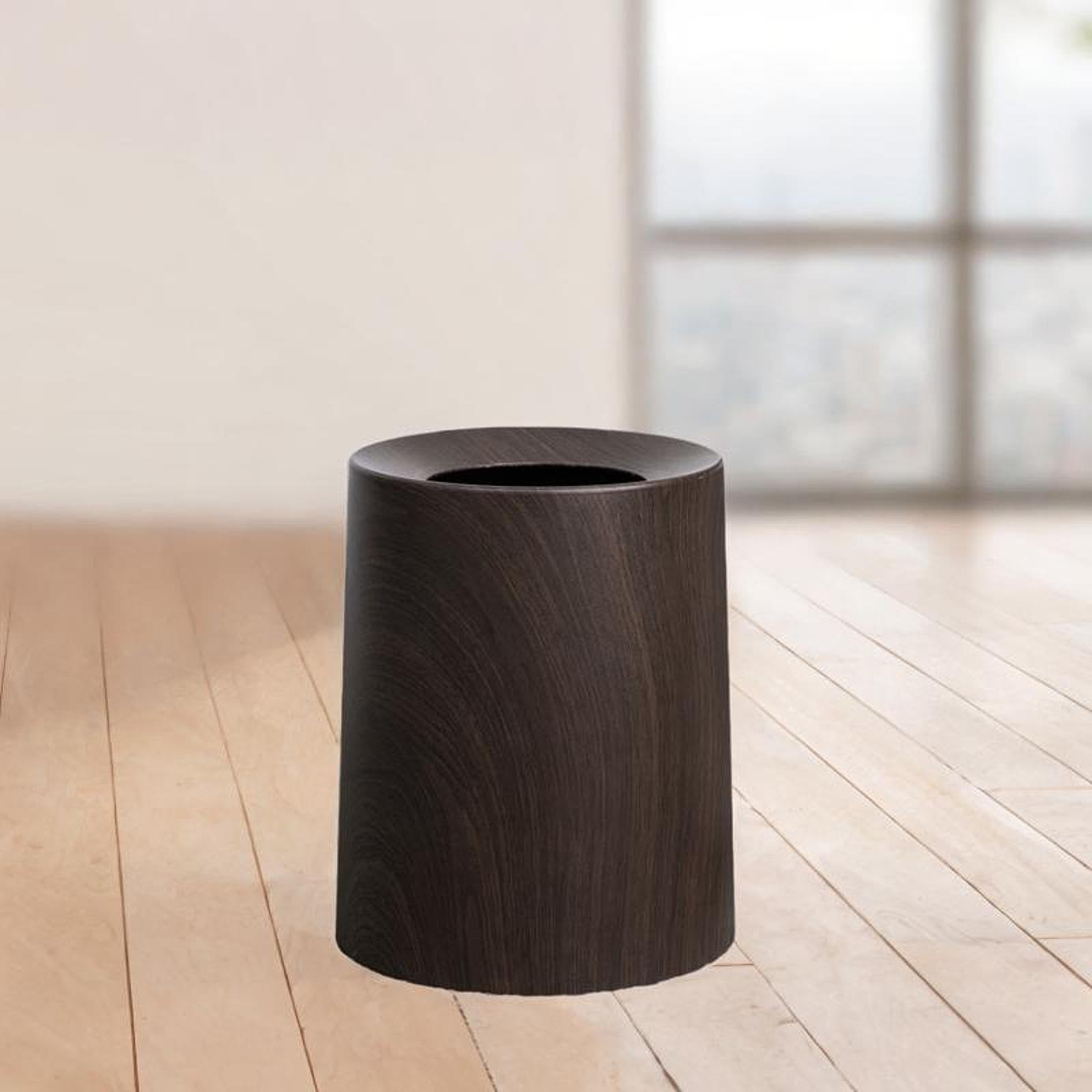 Cestino Gettacarte Decorazione Legno Pattumiera Rotonda Contenitore Carta Bidone Portatile per Bagno Camera Cucina Studio Adatto a Arredamento Interno, S