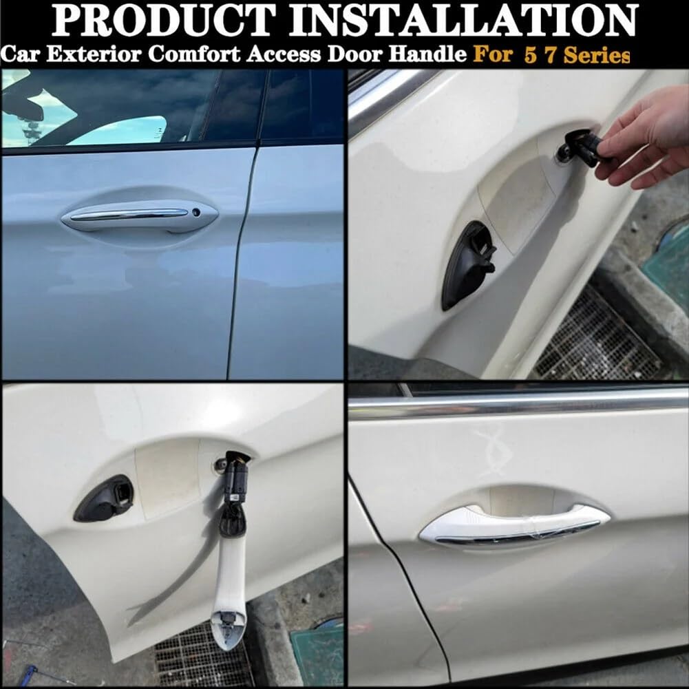 Türgriff Verkleidung Für BMW 5 7 Serie F07 F10 F11 F01 F02 520 525 530 535 51217231931 Vorne Hinten Auto Außen Komfort Zugang Keyless Go Tür Griff(RR Rear Right Side,White)