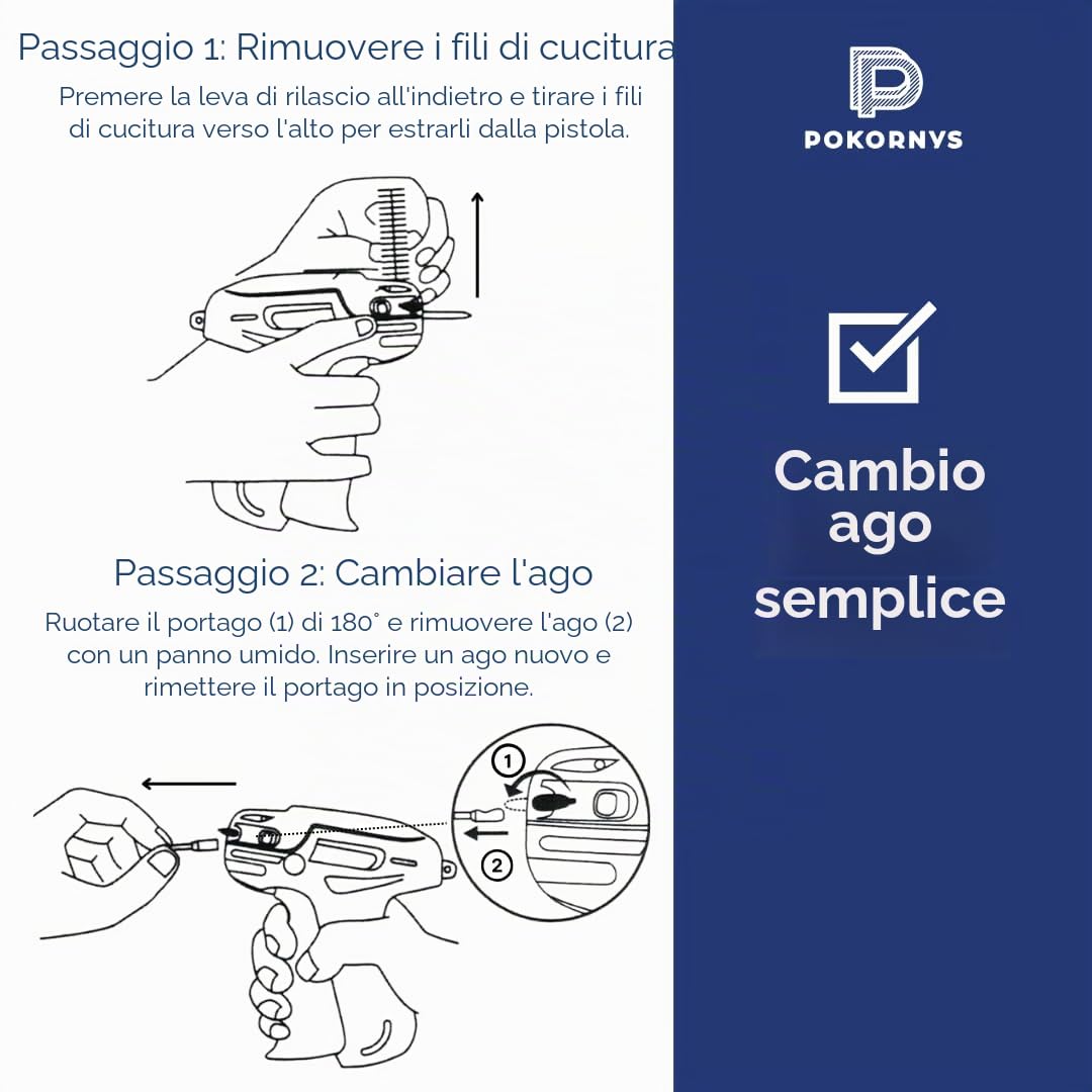 Pokornys - Pistola etichettatrice Banok 503 X fine in set conaghi ricambio - Per applicazione etichette prezzo su tessuti pregiati come camicette, seta (1 Ago di ricambio)