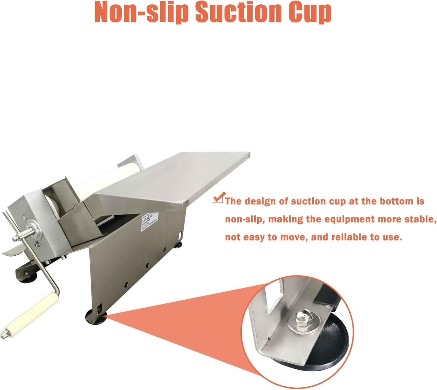 Manual Pastry Machine Stainless Steel Pasta Maker for Croissants and Pizza Pastry 0.04"-0.6" (1-15mm) Press Thickness