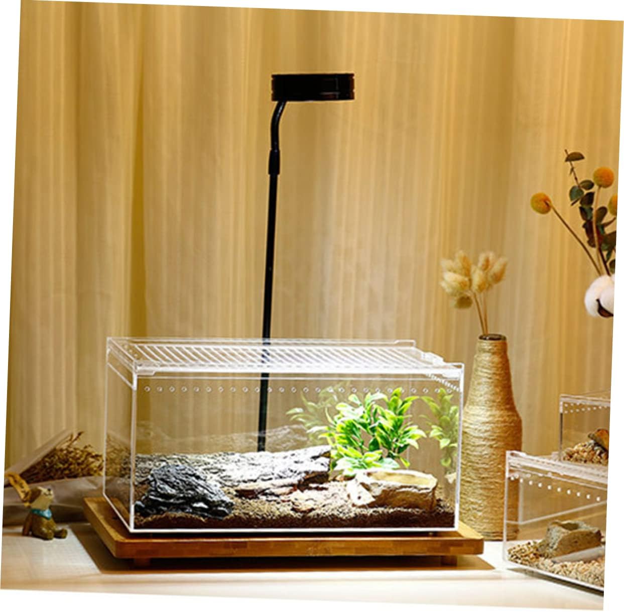 Climbing Pet Feeding Container Reptile Enclosure Breeding Box Leak for Turtle Snake