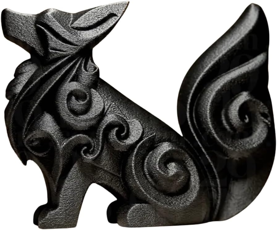 Abstract Dog Sculpture – Modern Canine Decor for Desk, Shelf & Countertop (Gold)