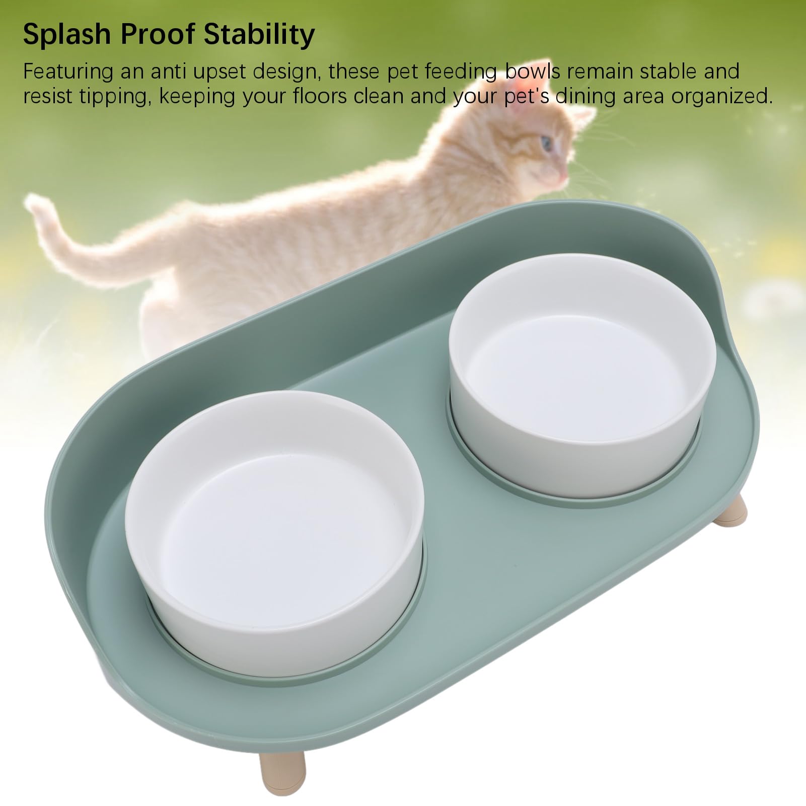 Gamelle surélevée pour Chat, gamelles surélevées en céramique pour Chat avec Support, Protection de la Colonne cervicale, Ensemble de gamelles pour Nourriture et Eau