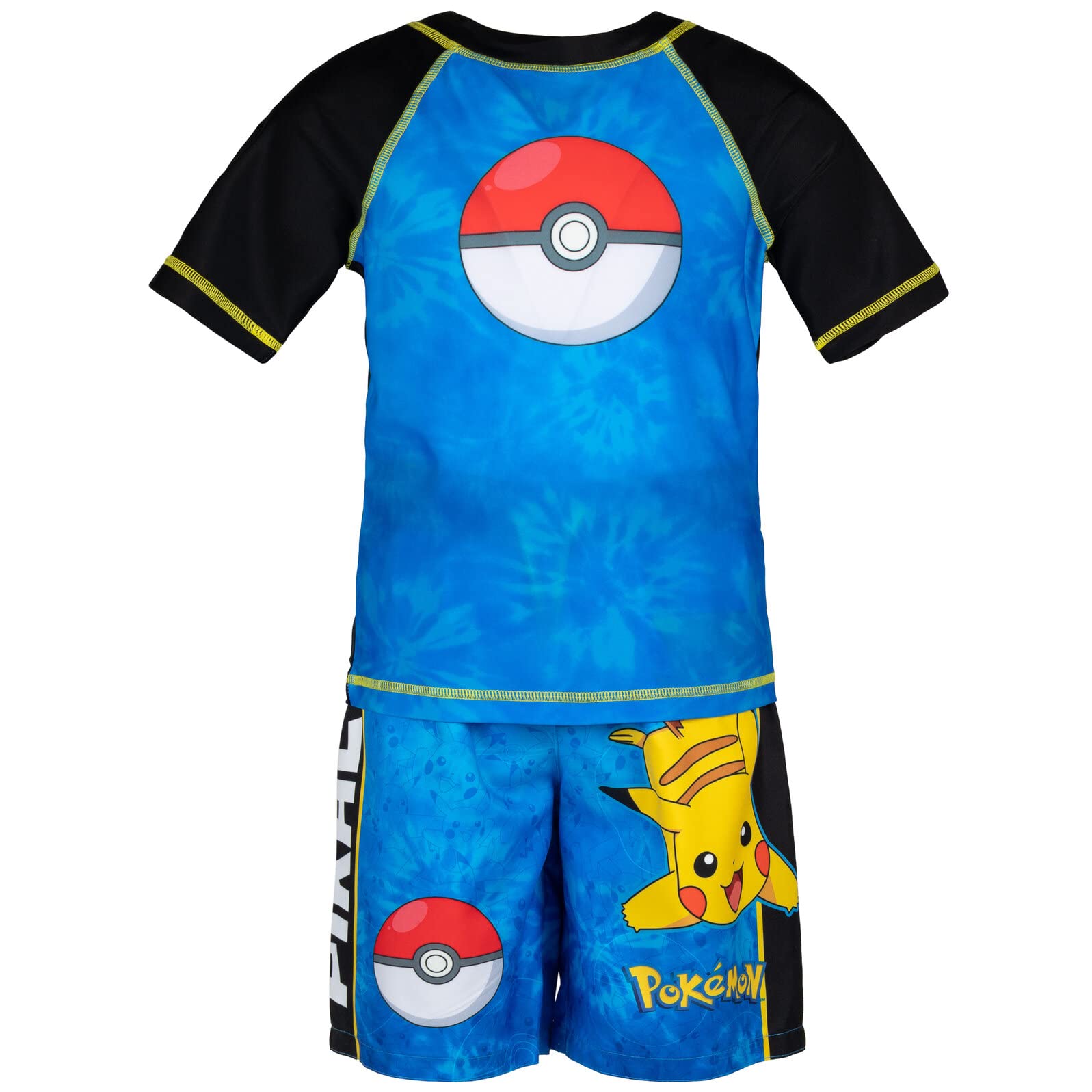 Snapklik.com : Pikachu Little Boys Rash Guard And Swim Trunks Outfit ...