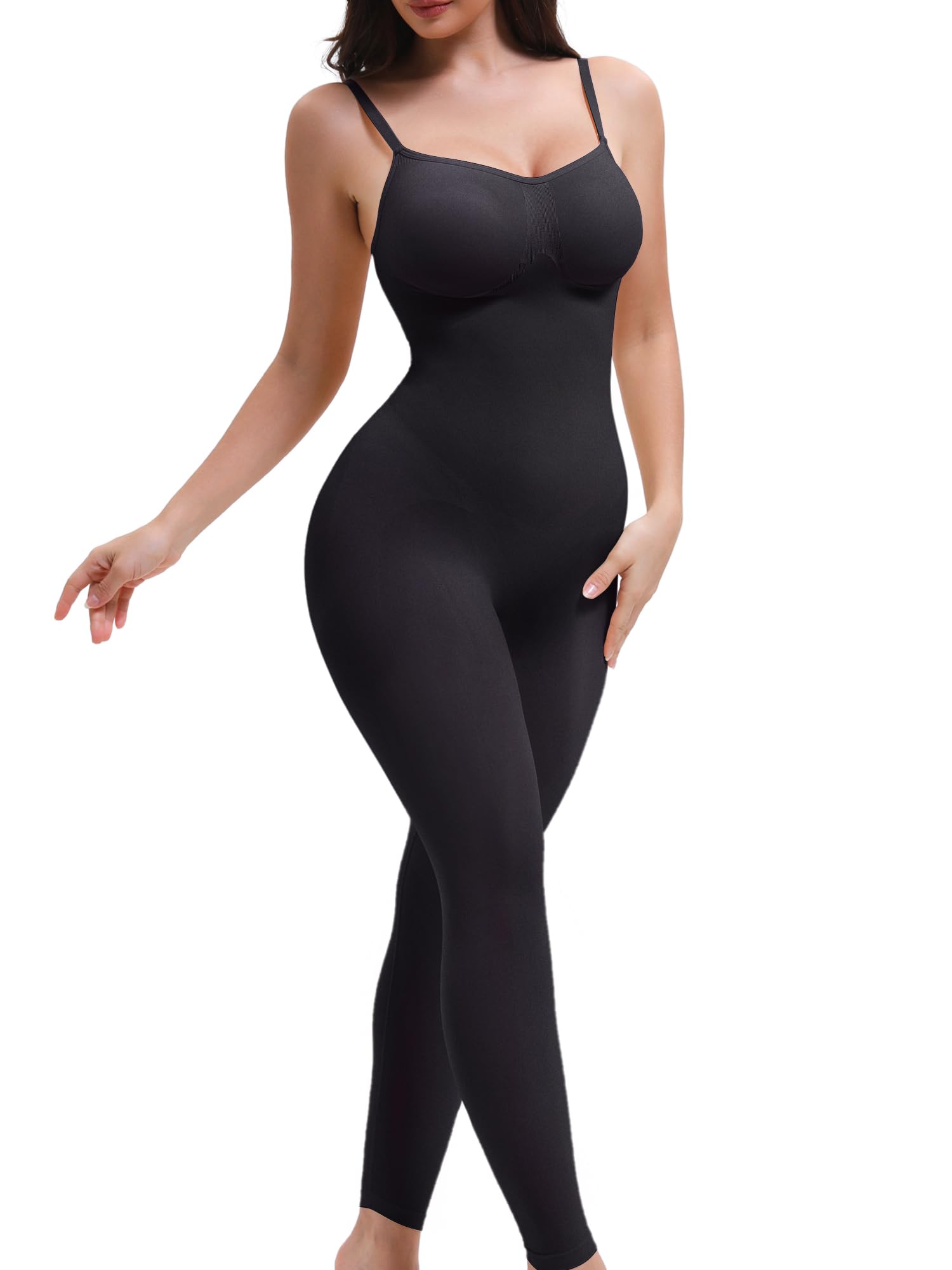 SHAPERXHourglass Shapewear Bodysuit Leggings 360 Compression 2 Sizes Look Full Body Shaper One Piece No Roll Down
