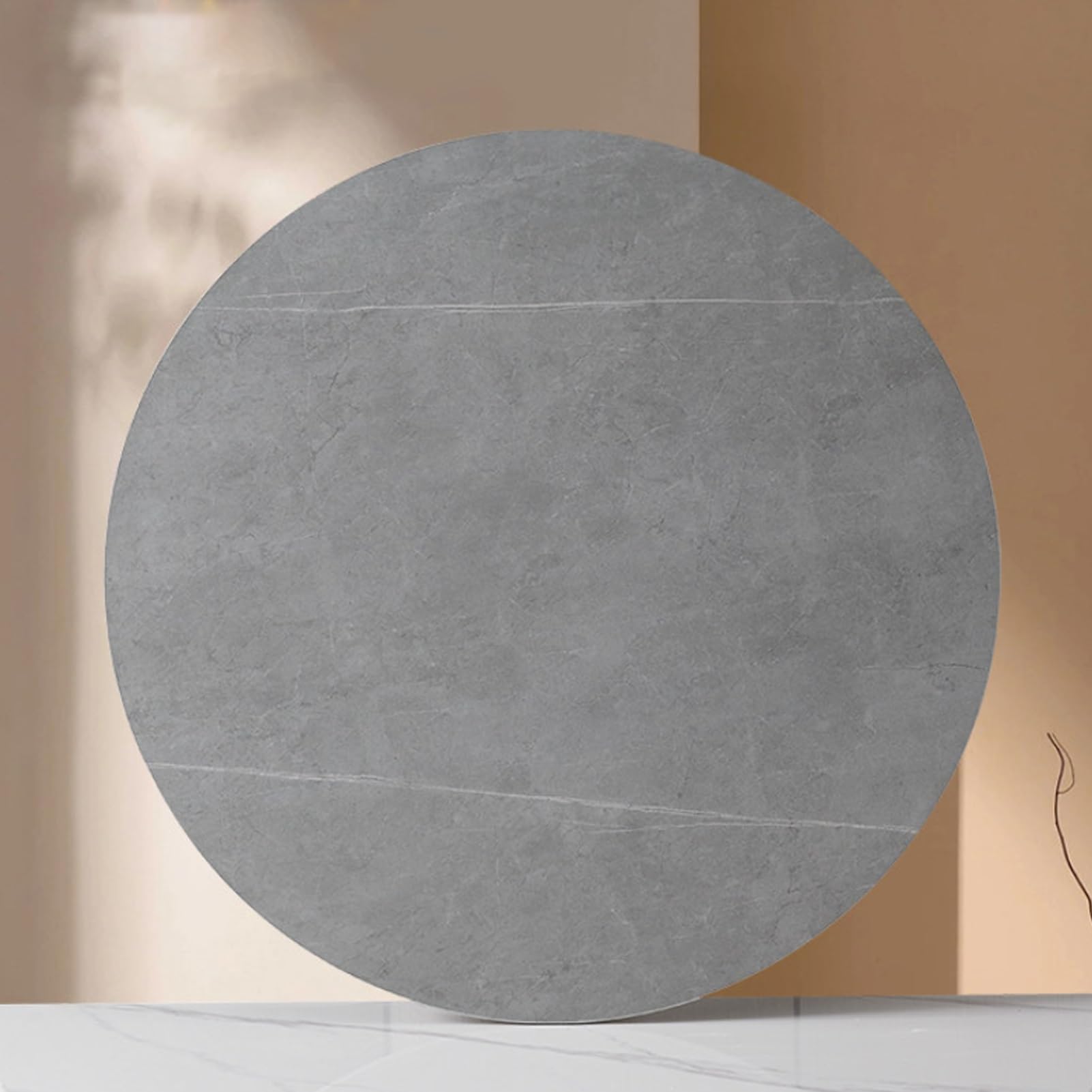 UZAMIRLEX Glass Lazy Susan Turntable, Marble Lazy Susan Turntable Multicolor Multisize Tempered Glass 360 Rotation Replacement(Grey,Ø 80cm/31.5in)