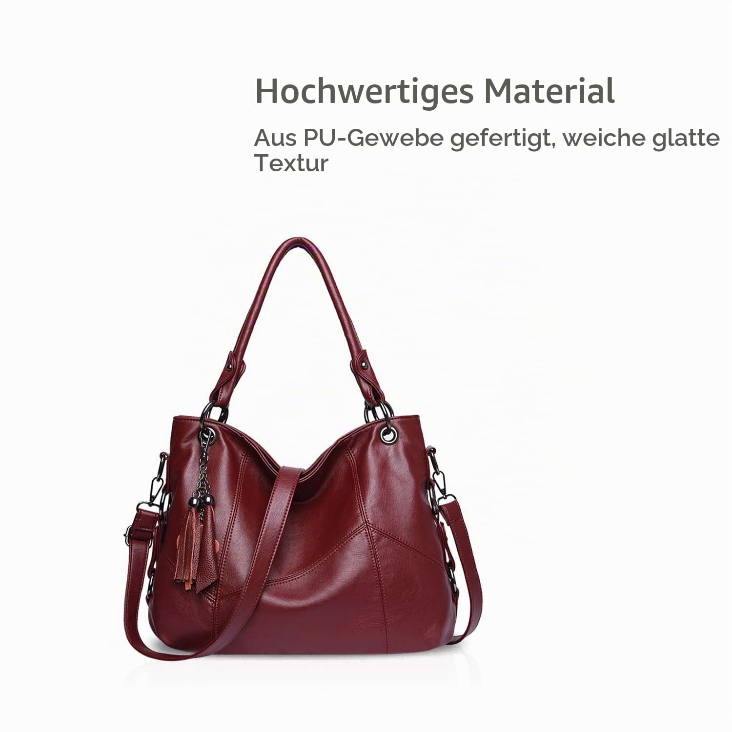 NICOLE&DORIS Modische Damen-Umhängetasche, einfache Umhängetasche für Damen, weiches PU-Leder