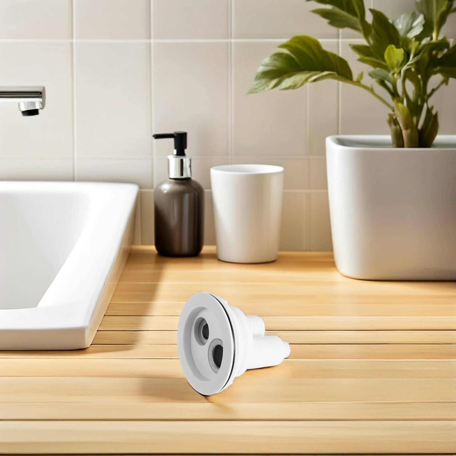 TEHAUX Filtro para Desagüe de Cama de Lavado de Cabello en Plástico Blanco Taza Filtrante, Captura Cabello y Residuos, Limpieza Rápida para Salón de Belleza o Barbería