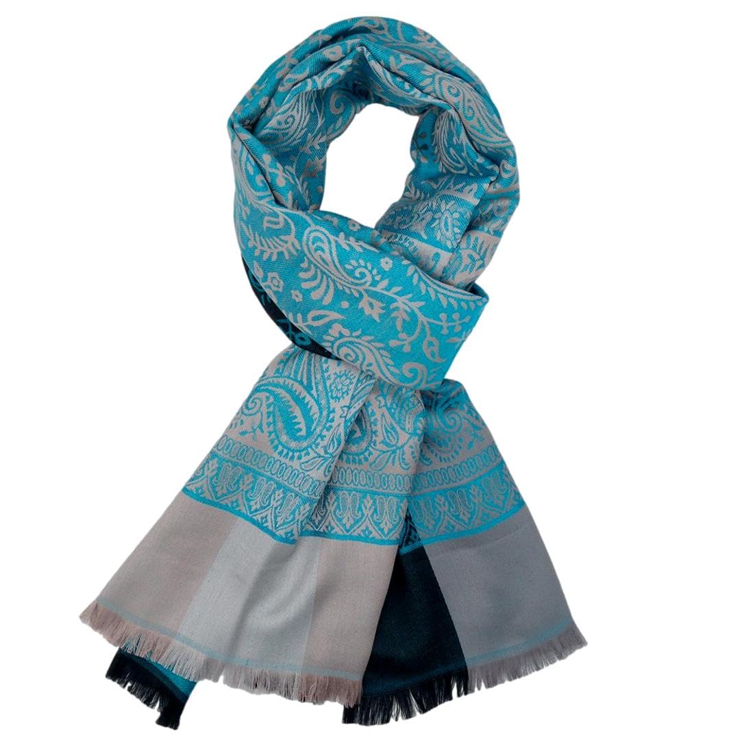 Purple Possum Women's Turquoise Blue Purple Possum® Pashmina Wrap Oversized Scarf Floral Pattern Shawl Wedding Prom Scarves (Turquoise Blue)