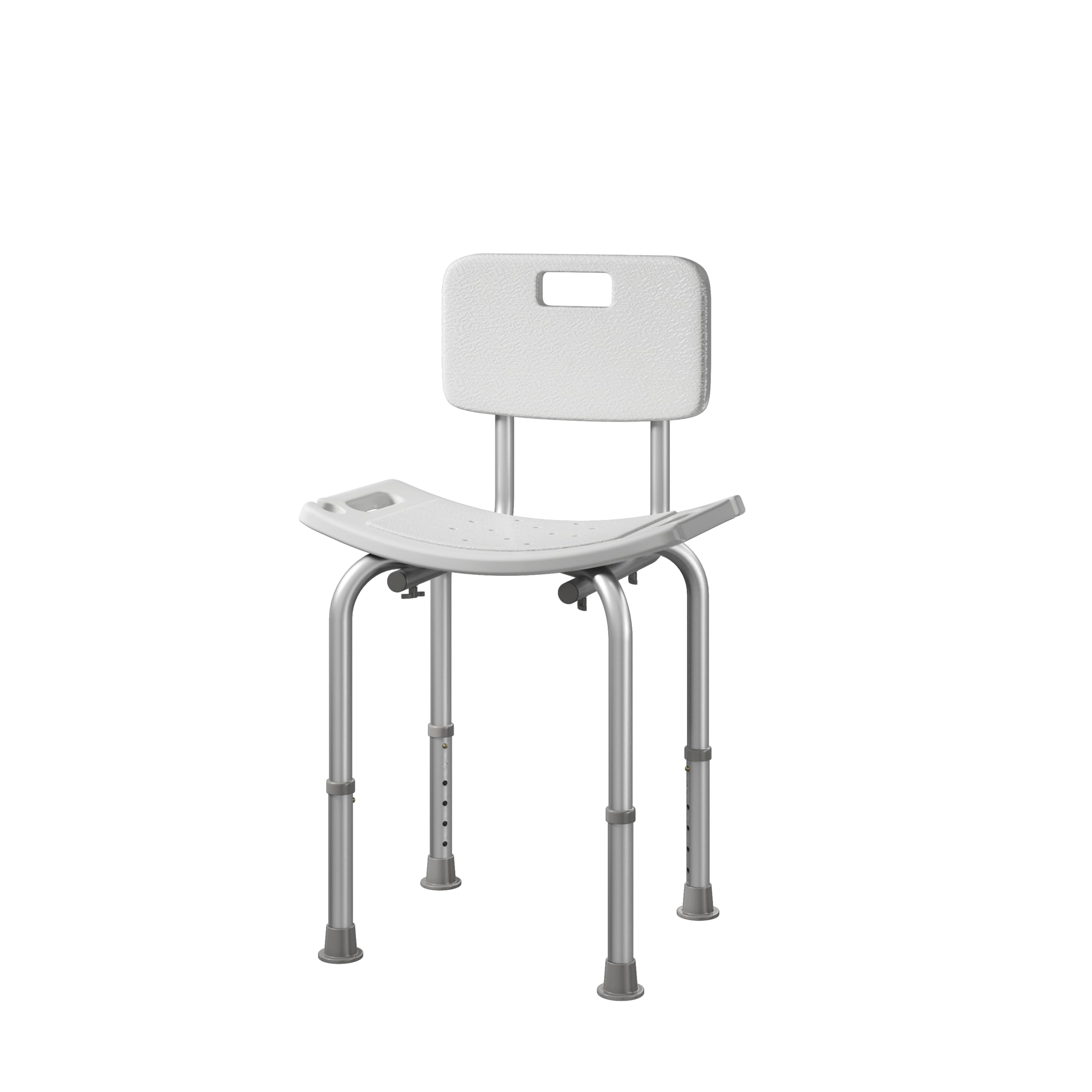 Flode White Shower Chair With Backrest – Height Adjustable Shower Chair Non-Slip Bathroom Seat For Disabled Elderly & Accessible Wet Rooms
