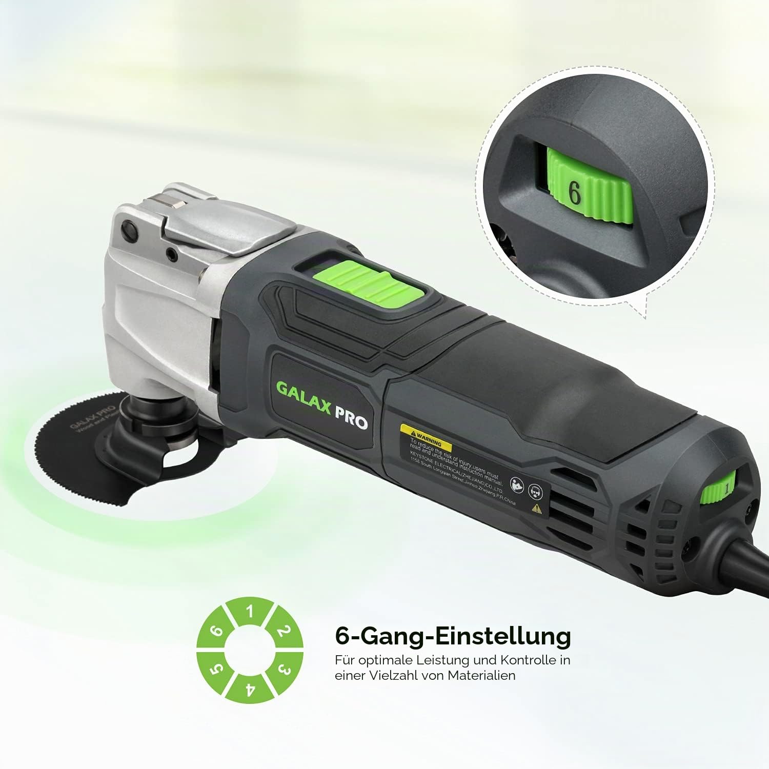 GALAX PRO Oszillierende Werkzeuge, 6 variable Geschwindigkeiten, 15000-22000RPM Multifunktionswerkzeug, 260W, 40-teilig, Zubehör mit Schnellspanner Multifunktionsklingen mit Tragetasche