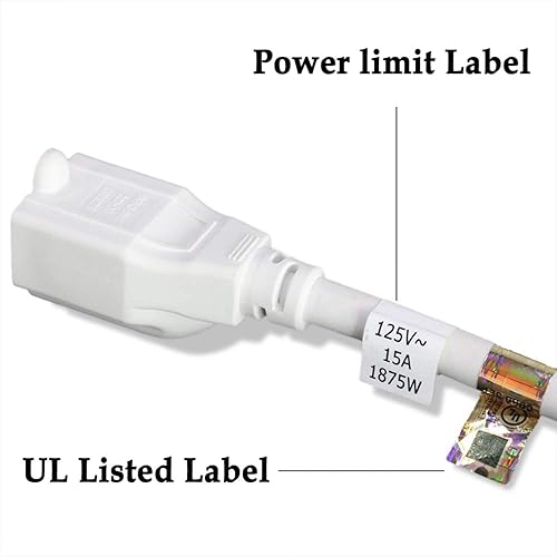 Miniatura 7 de Cable de extensión 14 AWG de 6 pies Blanco