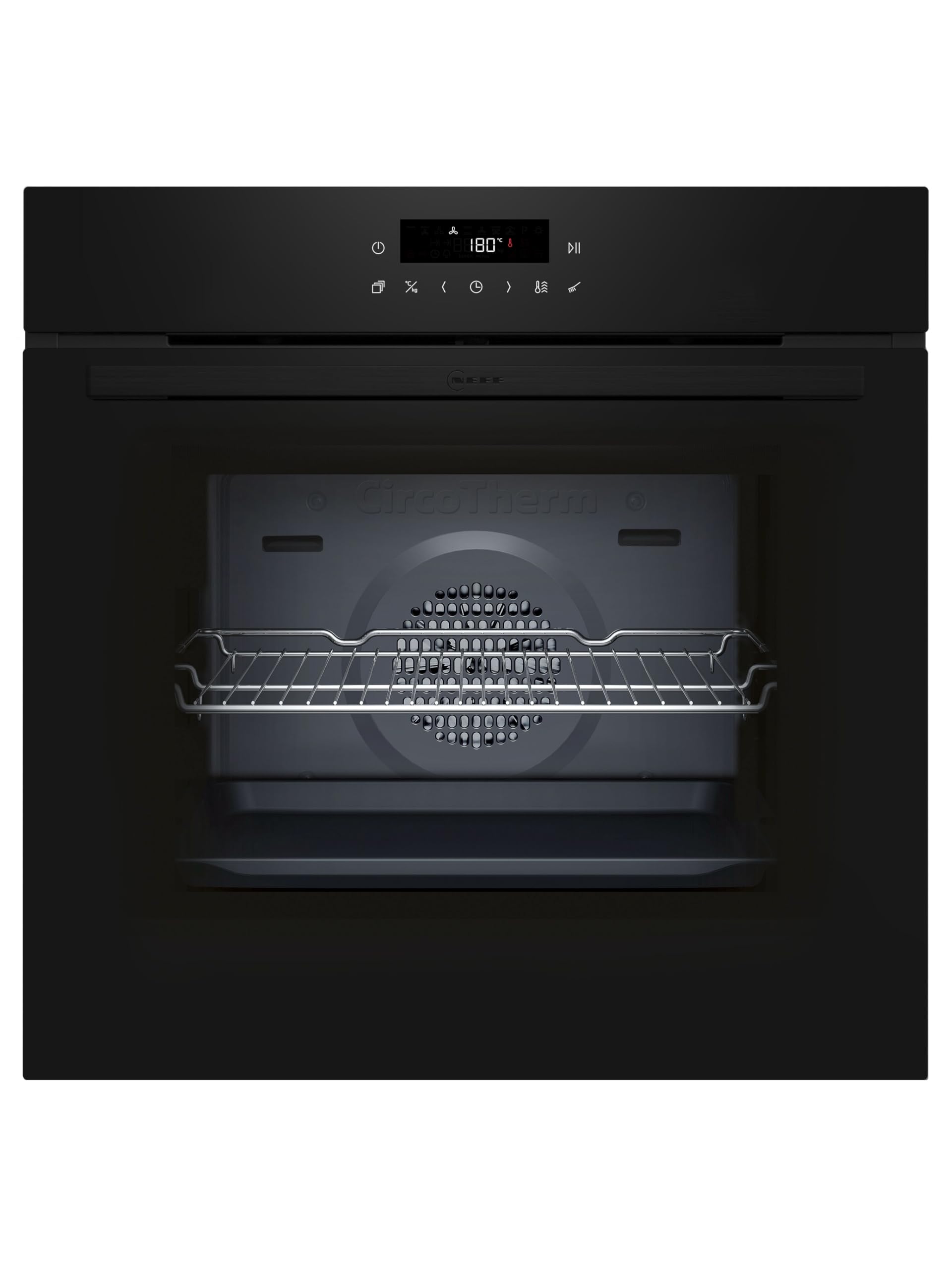 NEFF B2CCJ7BK3, N30, Einbau-Backofen 60 x 60 cm, LED Touch Control, 3D Heißluft, 7 Beheizungsarten, Air Fry und Air Fry-Backblech, Automatikprogramme, Pyrolyse und Easy Clean, Graphite Grey