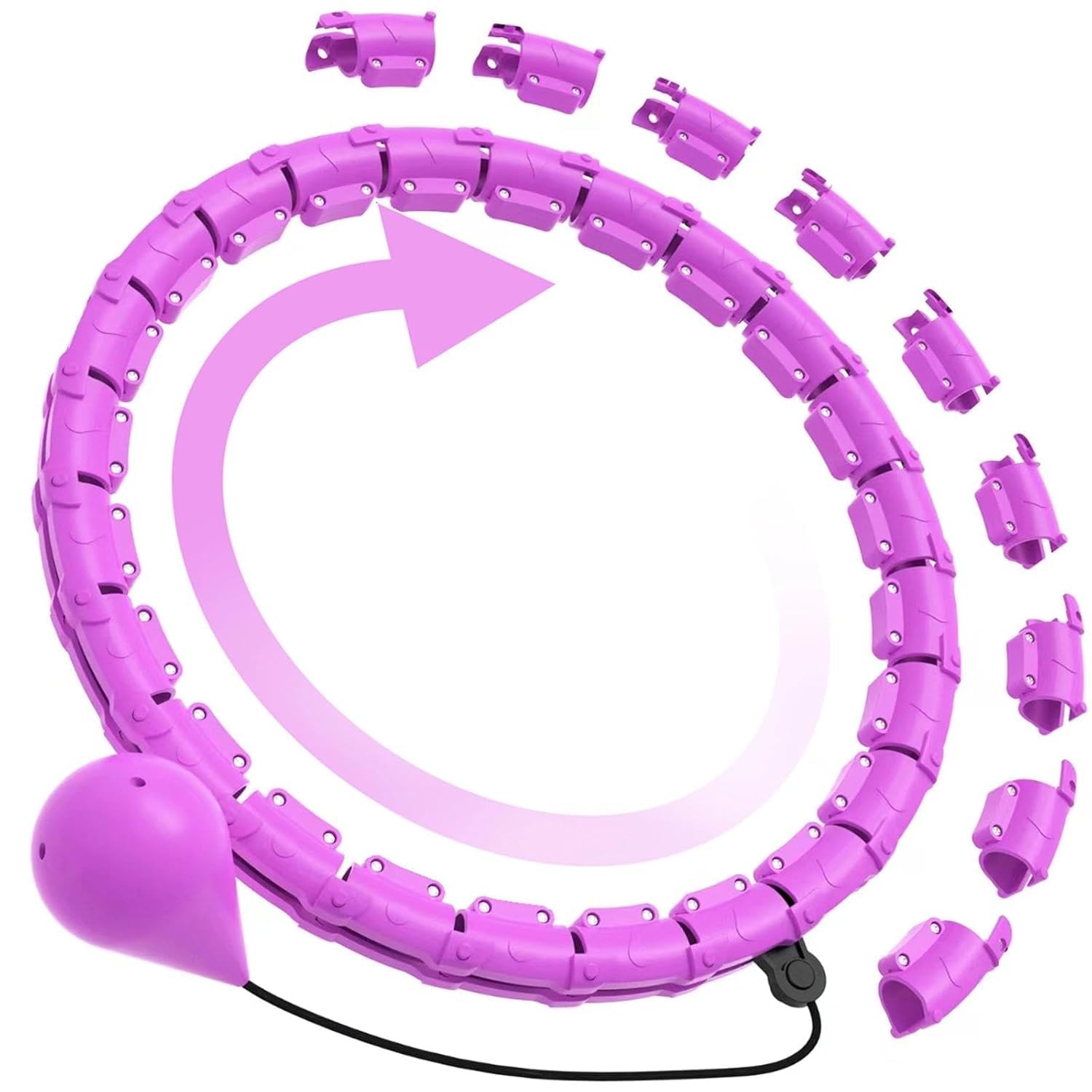 Smart Adjustable Fitness Hula Hoop with Massage Nodes & Gravity Ball for Waist Slimming, Belly Fat Burning, Core Strength Training & Home Workout-image-48