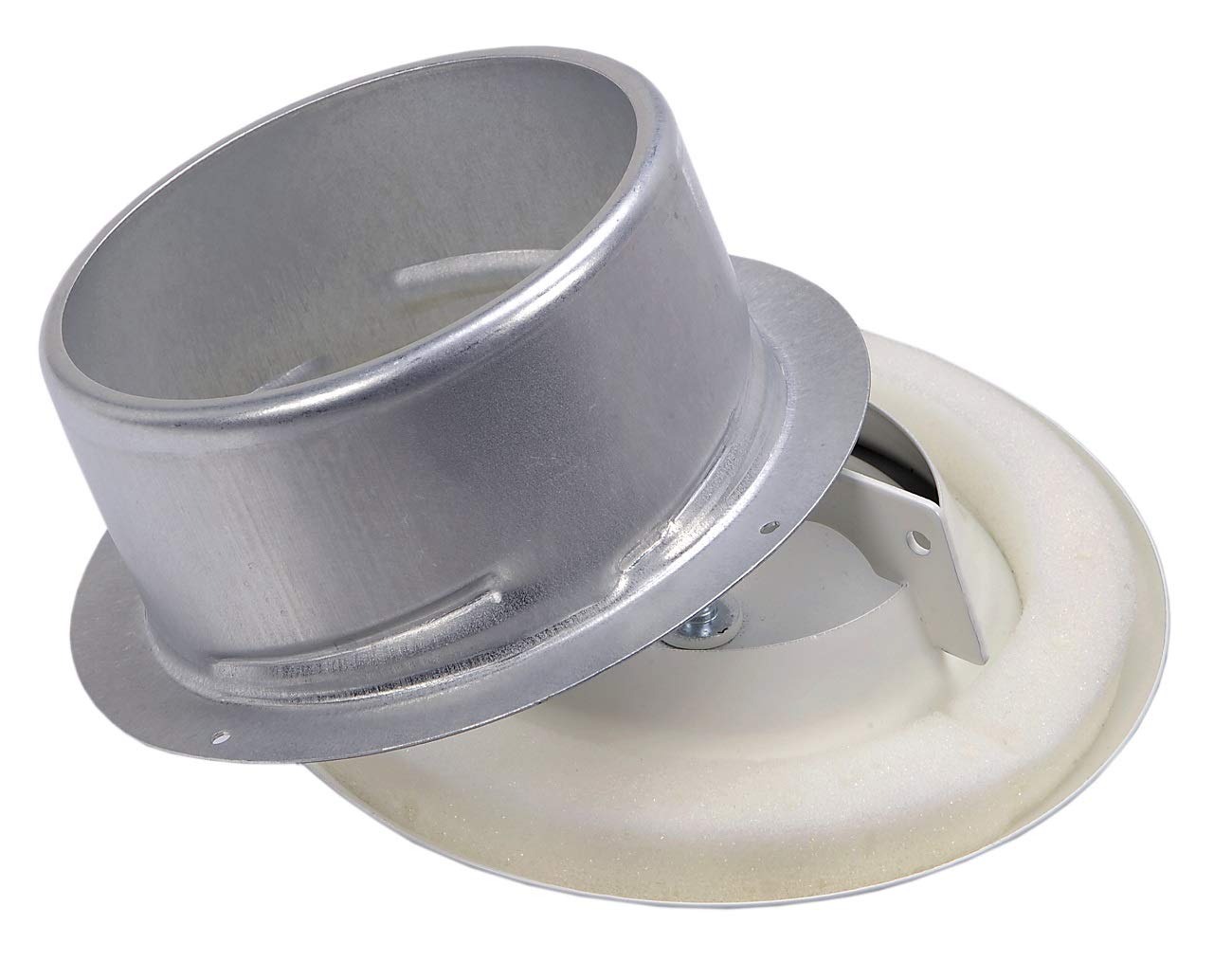 Title HVAC Round Ceiling Air Vent Diffuser, Metal Disc Valve, White