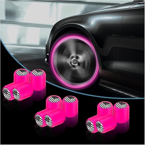 12 tapas fluorescentes para válvulas de neumáticos de automóvil, cubiertas luminosas de aire para neumáticos, tapas de presión de neumáticos de