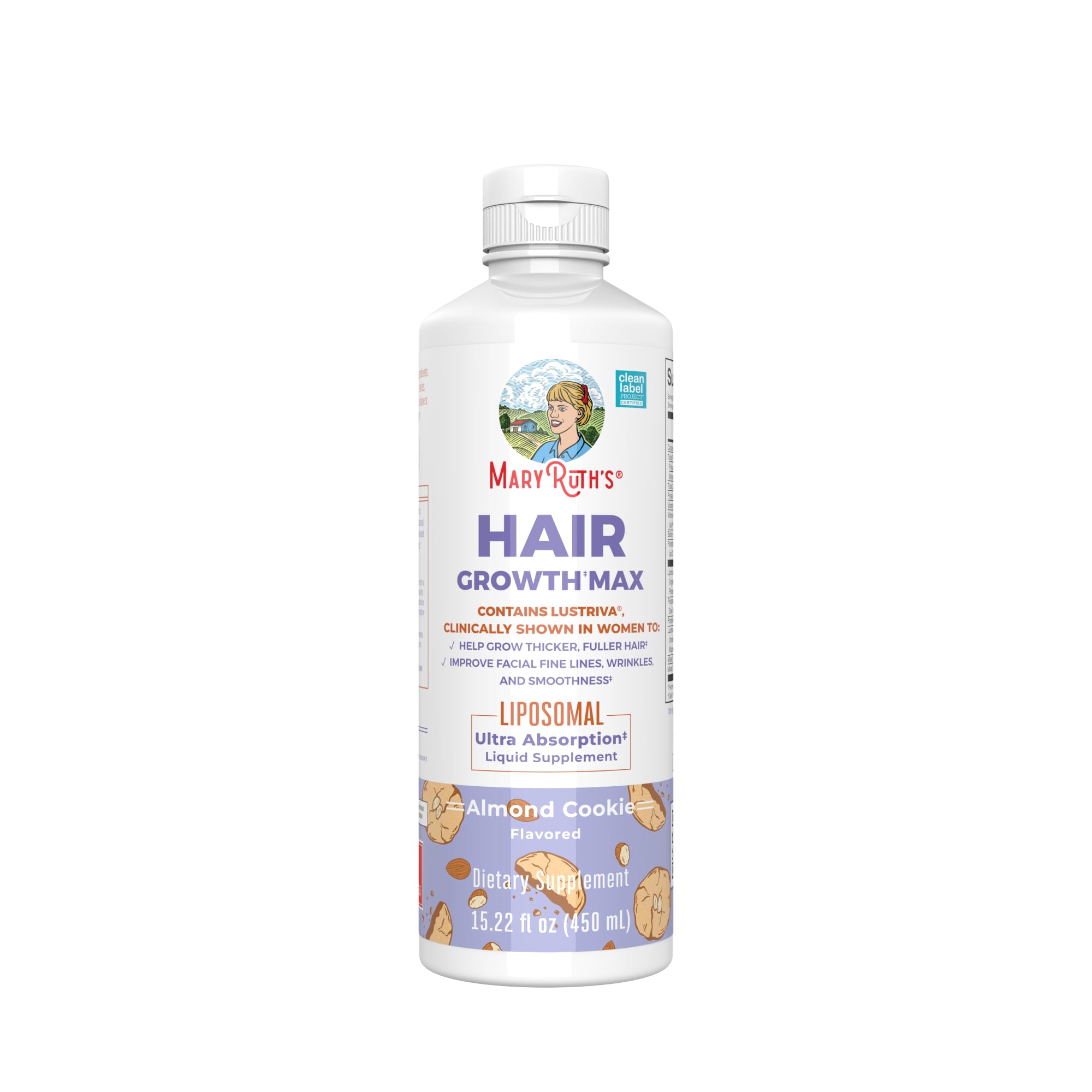 MaryRuth Organics Women's Hair Growth MAX Liposomal | with Lustriva® + Biotin 10000mcg + Pumpkin Seed Oil | Thicker Hair | Hair Care | Wrinkles, Fine Lines, Skin Care | Ages 18+ | 15.22 Fl Oz
